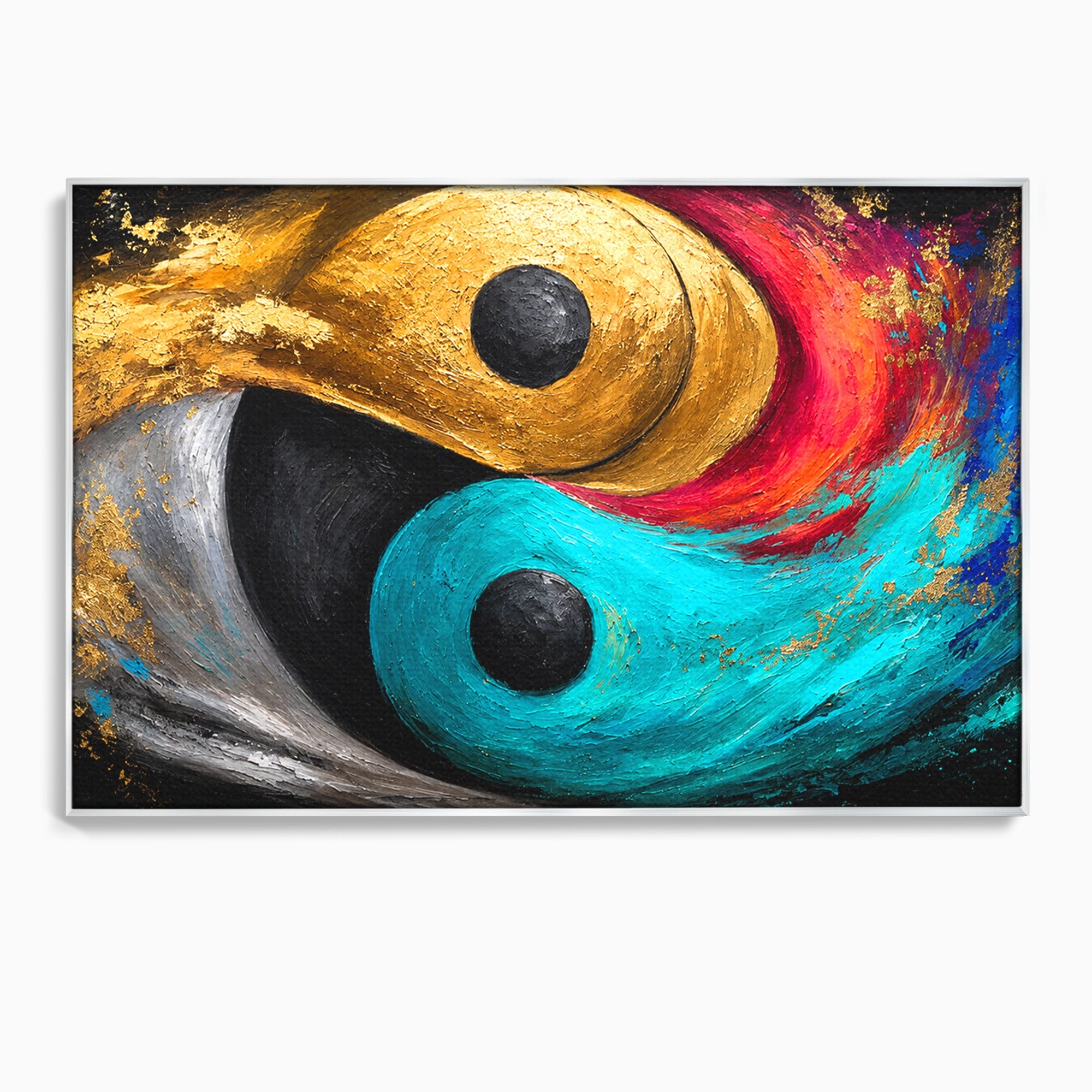 Tablou Canvas Premium LuxCanva® C1357, Echilibrul Yin Si Yang, Yin Yang, Abstract, Energie, Armonie, Living, Culori Vibrante