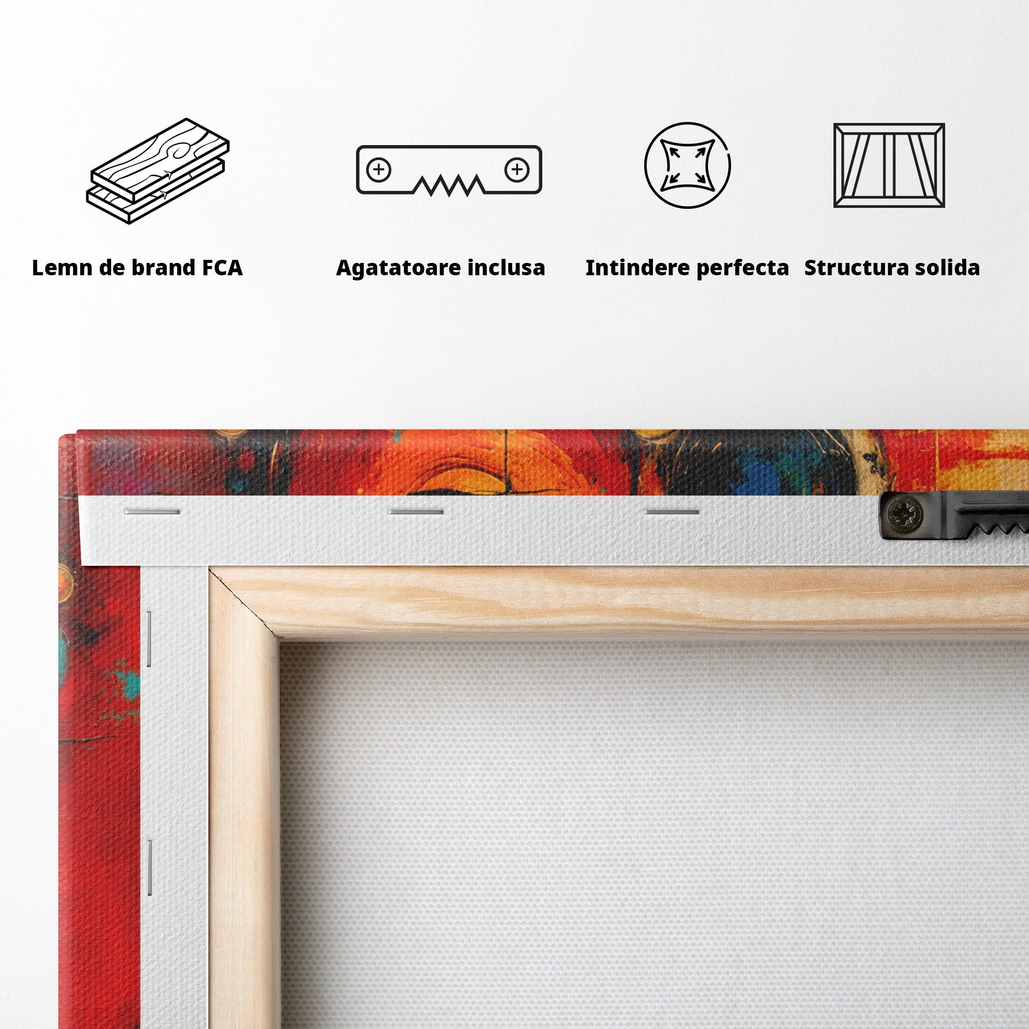 Tablou Canvas Premium LuxCanva® C1358, Compozitie Abstrata Cu Cercuri, Abstract, Cercuri, Modern, Arta, Birou, Culori Vibrante