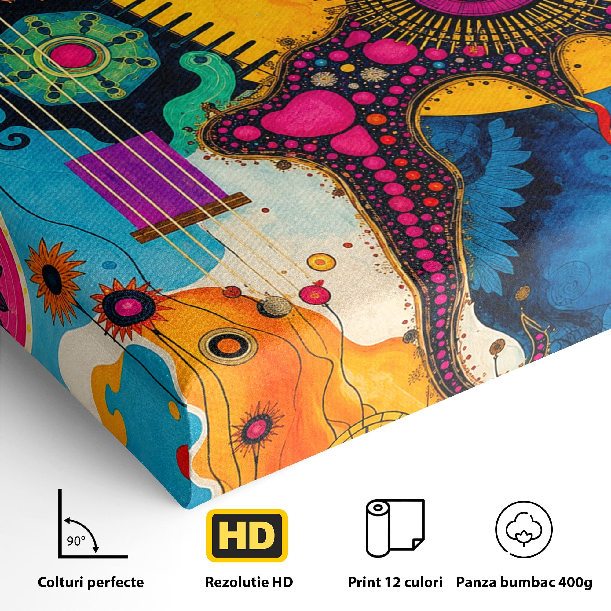 Tablou Canvas Premium LuxCanva® C1359, Universul Abstract, Abstract, Spatiu, Planete, Dormitor, Living, Culori Vibrante