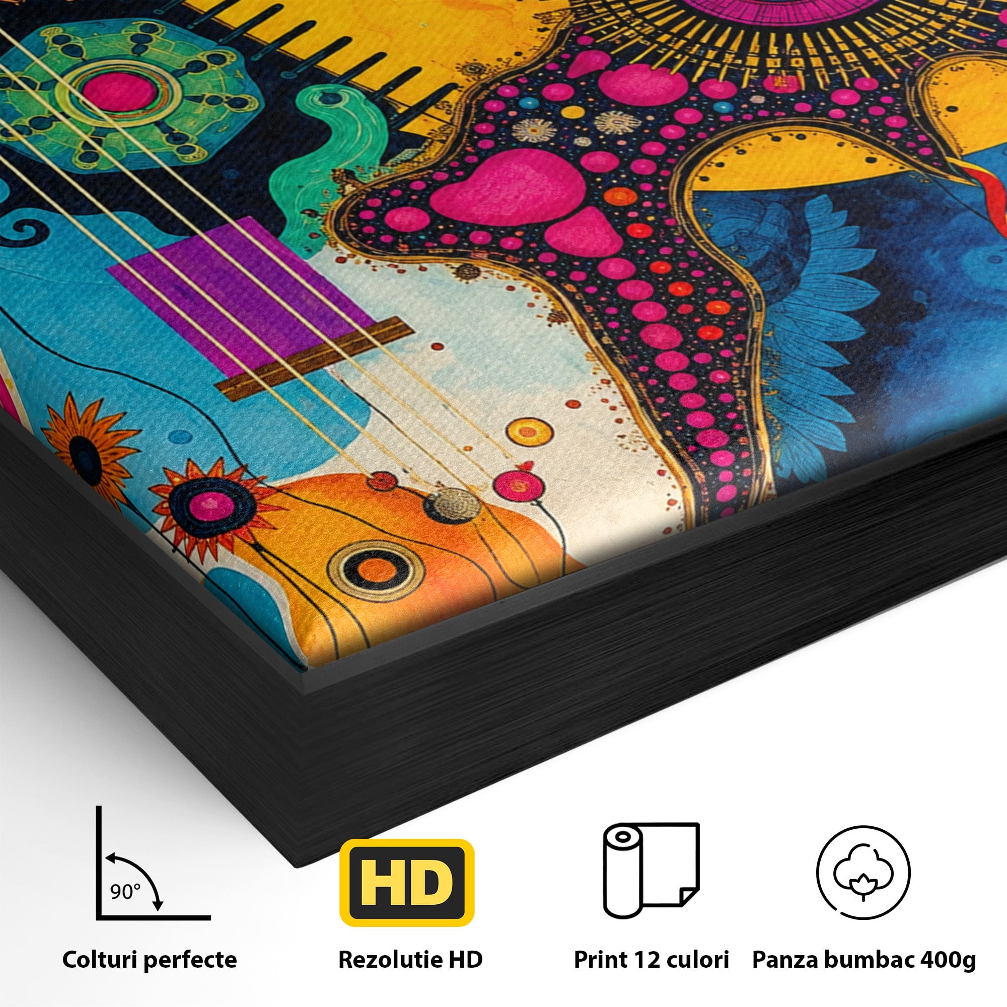 Tablou Canvas Premium LuxCanva® C1359, Universul Abstract, Abstract, Spatiu, Planete, Dormitor, Living, Culori Vibrante