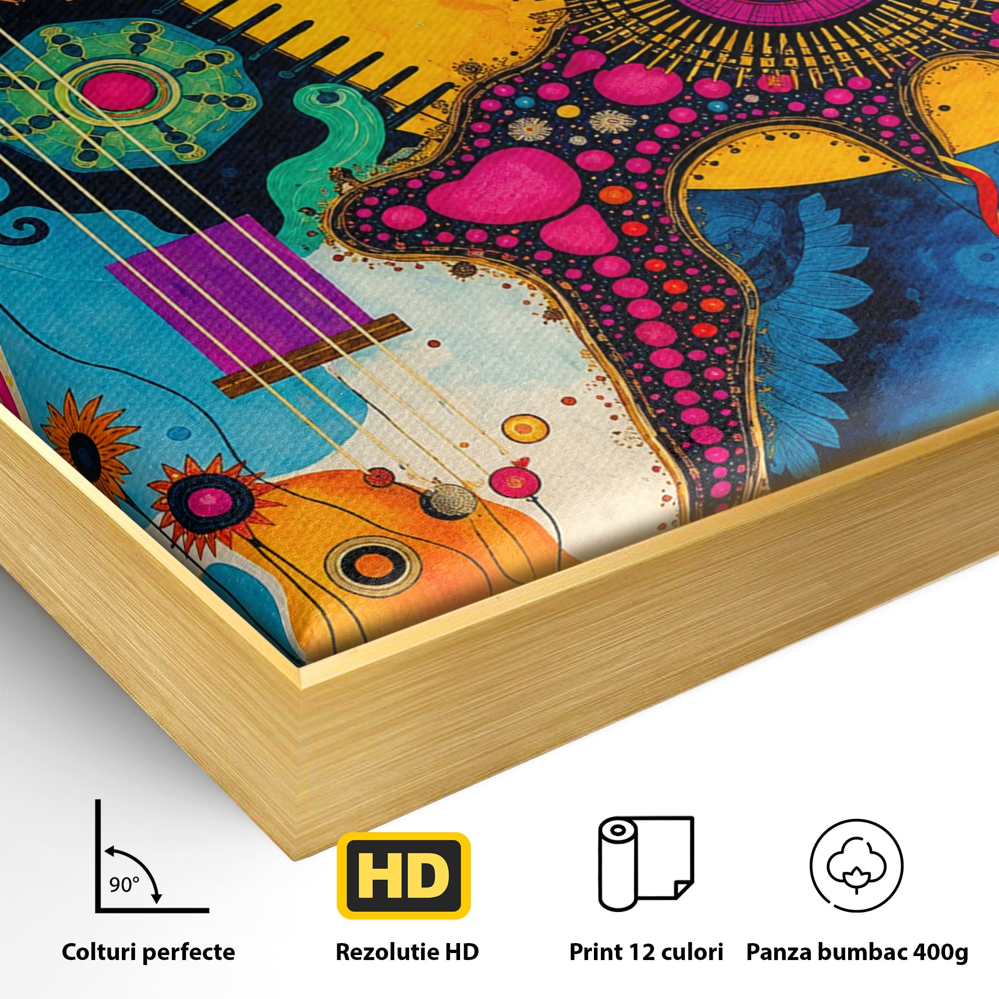 Tablou Canvas Premium LuxCanva® C1359, Universul Abstract, Abstract, Spatiu, Planete, Dormitor, Living, Culori Vibrante