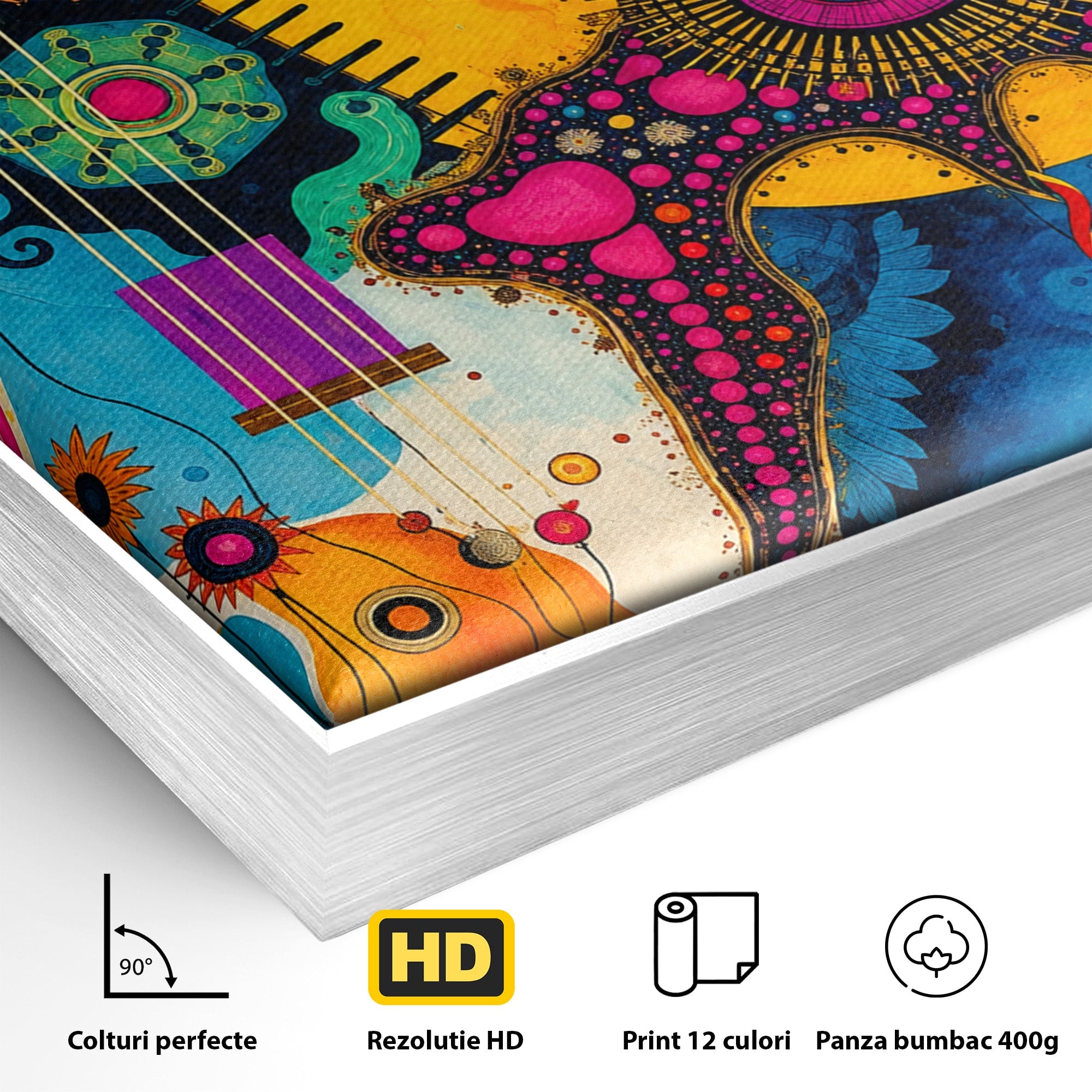 Tablou Canvas Premium LuxCanva® C1359, Universul Abstract, Abstract, Spatiu, Planete, Dormitor, Living, Culori Vibrante