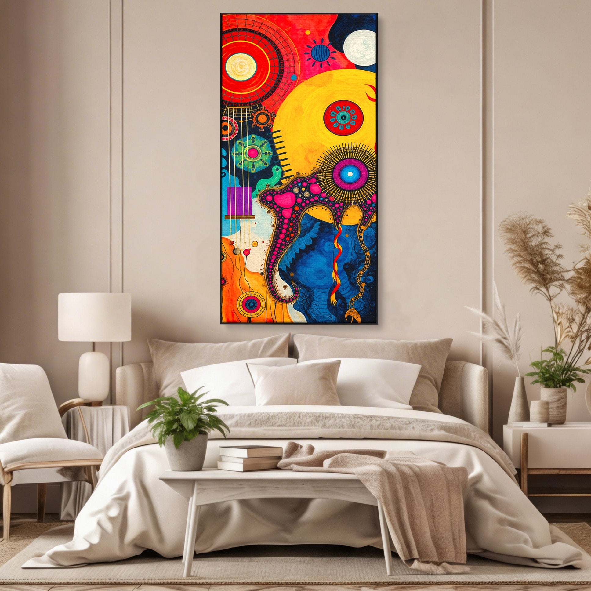Tablou Canvas Premium LuxCanva® C1359, Universul Abstract, Abstract, Spatiu, Planete, Dormitor, Living, Culori Vibrante