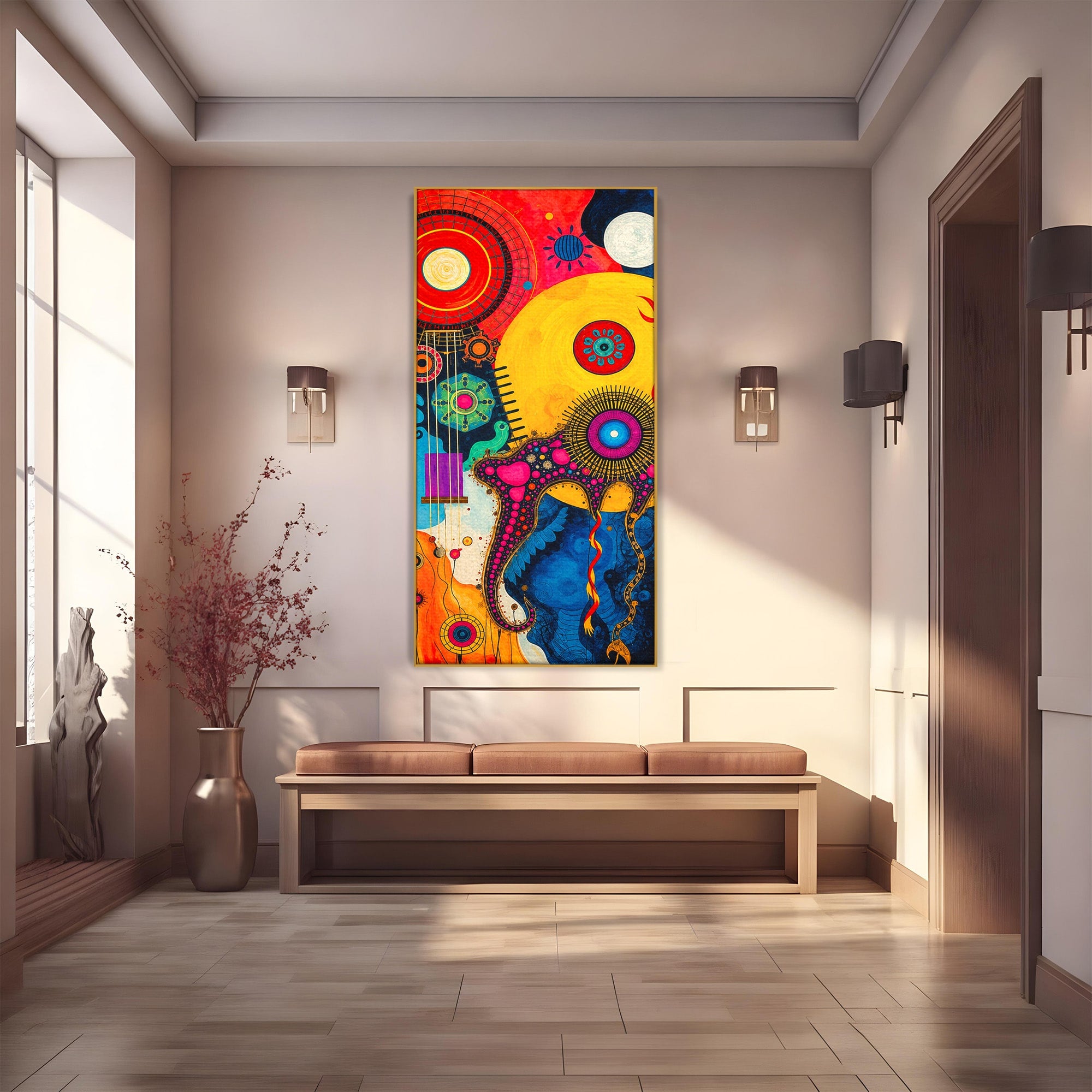 Tablou Canvas Premium LuxCanva® C1359, Universul Abstract, Abstract, Spatiu, Planete, Dormitor, Living, Culori Vibrante