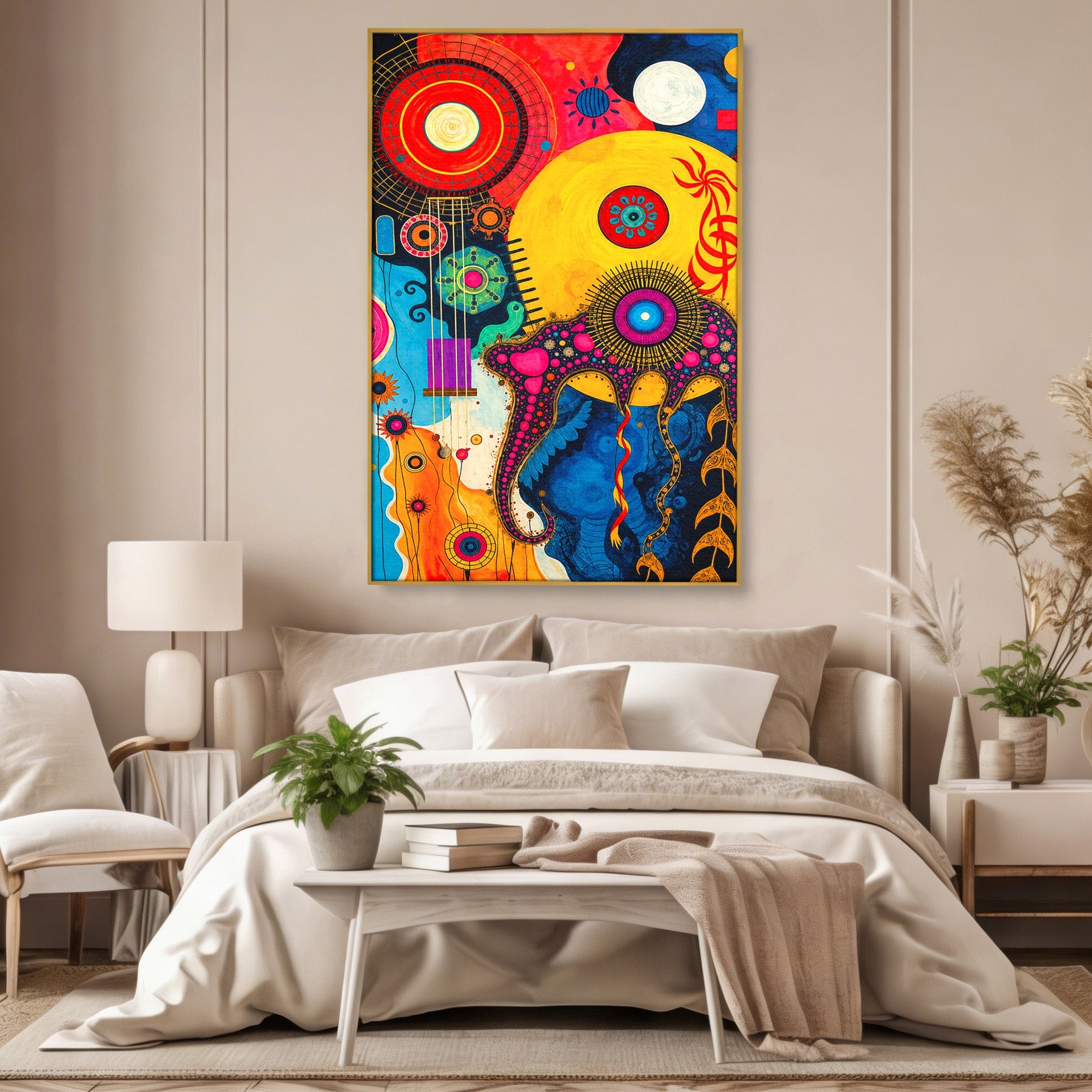 Tablou Canvas Premium LuxCanva® C1359, Universul Abstract, Abstract, Spatiu, Planete, Dormitor, Living, Culori Vibrante
