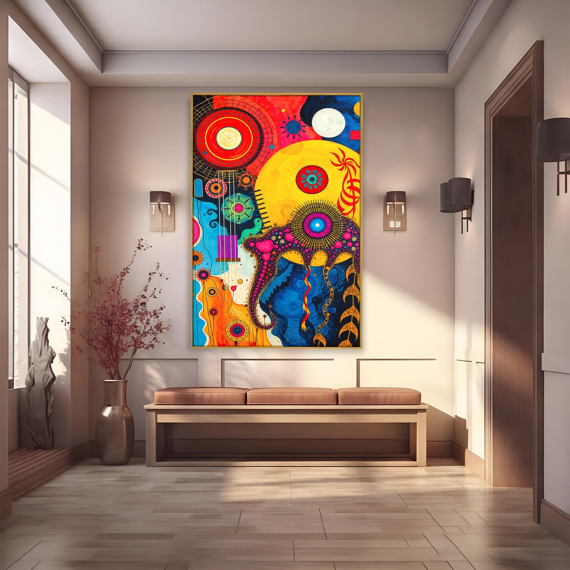 Tablou Canvas Premium LuxCanva® C1359, Universul Abstract, Abstract, Spatiu, Planete, Dormitor, Living, Culori Vibrante