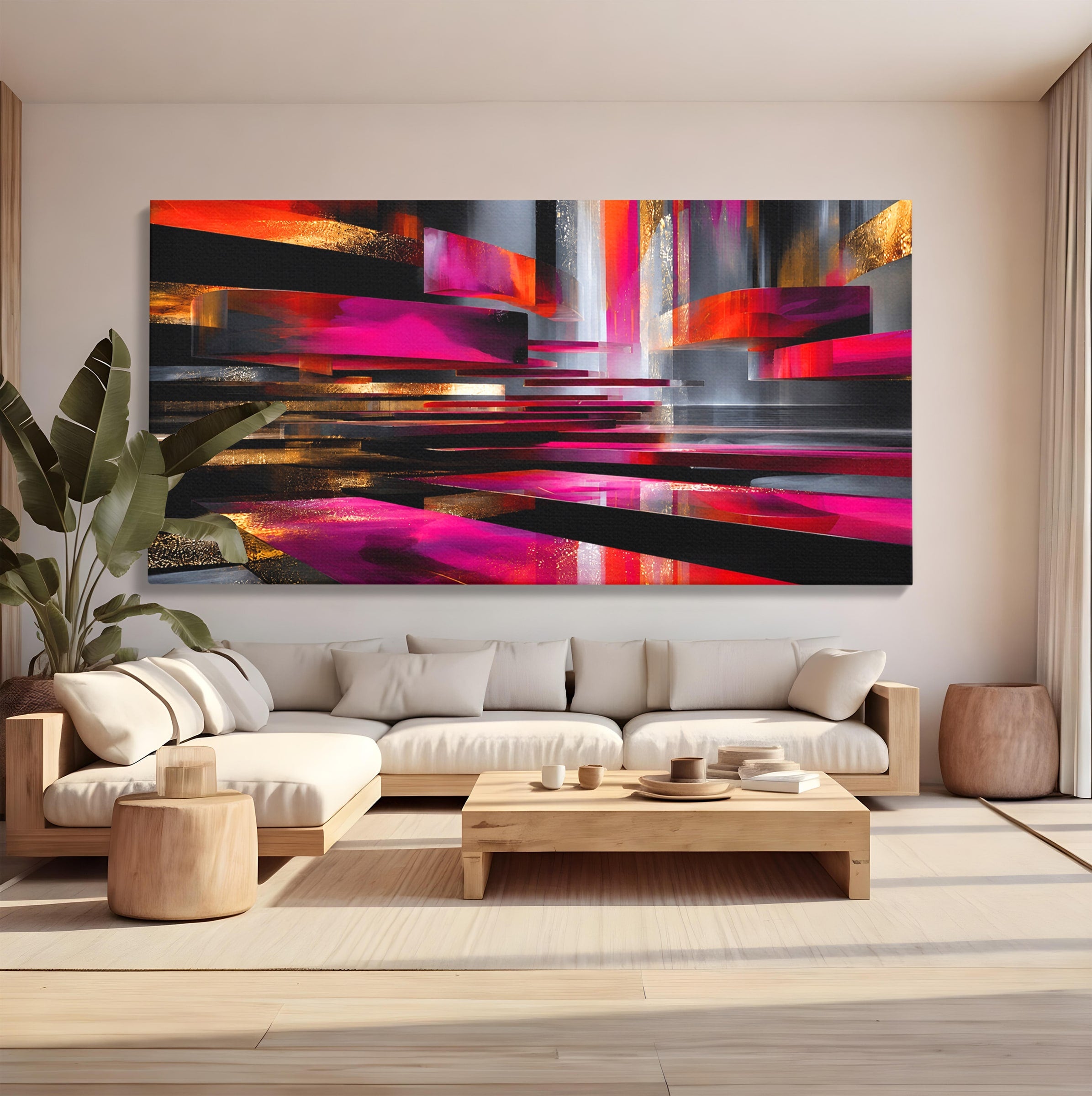 Tablou Canvas Premium LuxCanva® C1360, Arhitectura Abstracta, Abstract, Arhitectura, Modern, Living, Birou, Culori Vibrante