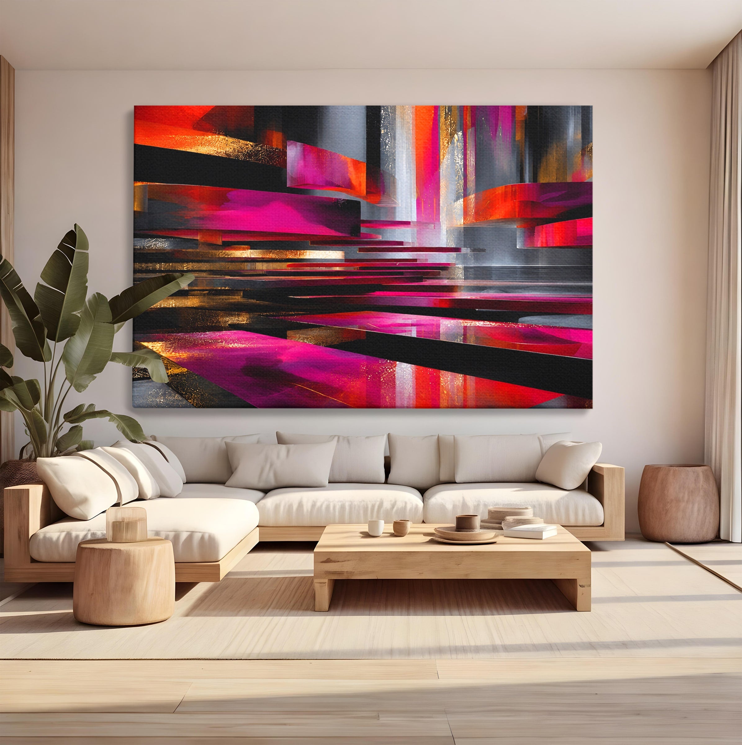 Tablou Canvas Premium LuxCanva® C1360, Arhitectura Abstracta, Abstract, Arhitectura, Modern, Living, Birou, Culori Vibrante