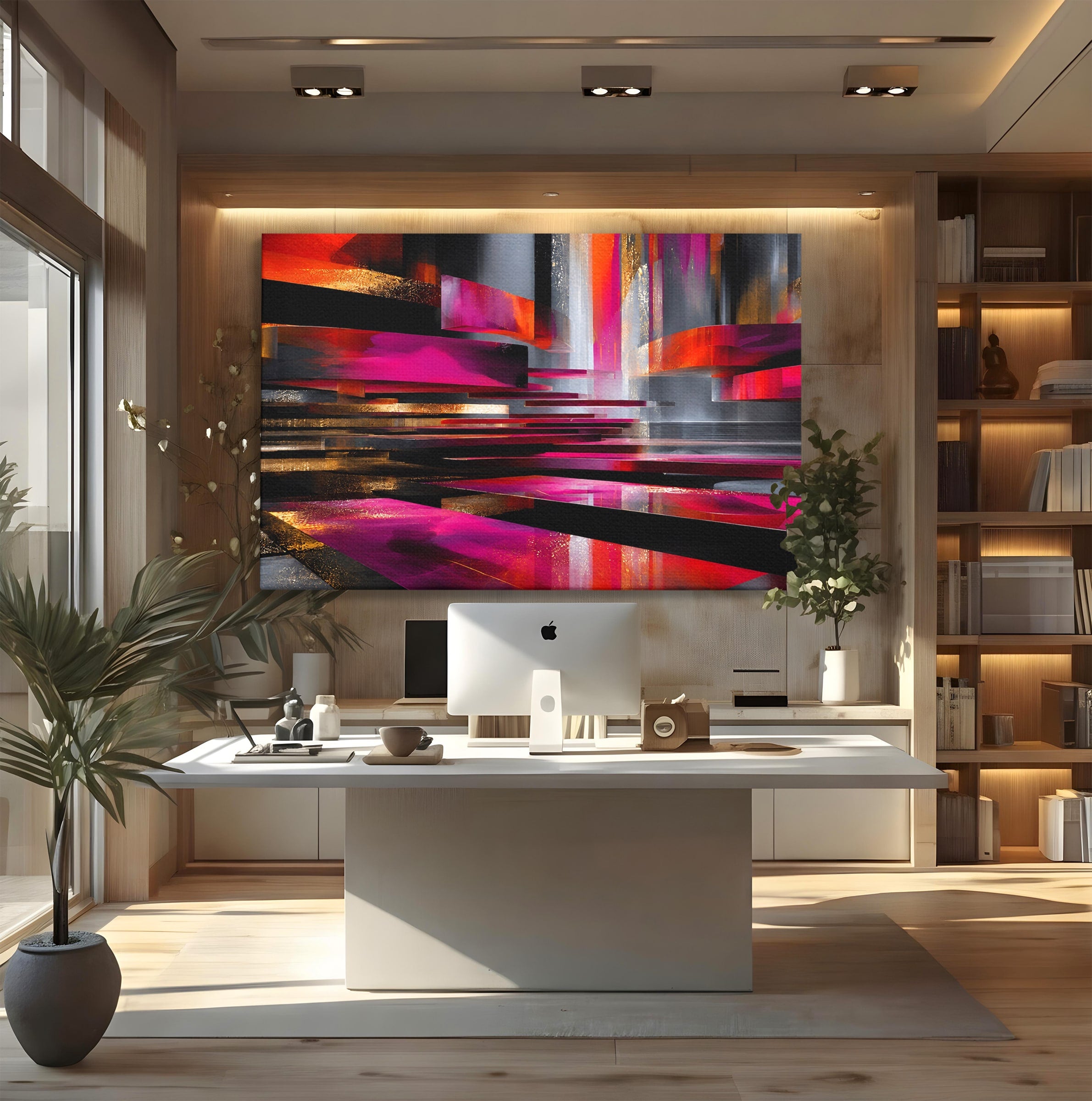 Tablou Canvas Premium LuxCanva® C1360, Arhitectura Abstracta, Abstract, Arhitectura, Modern, Living, Birou, Culori Vibrante