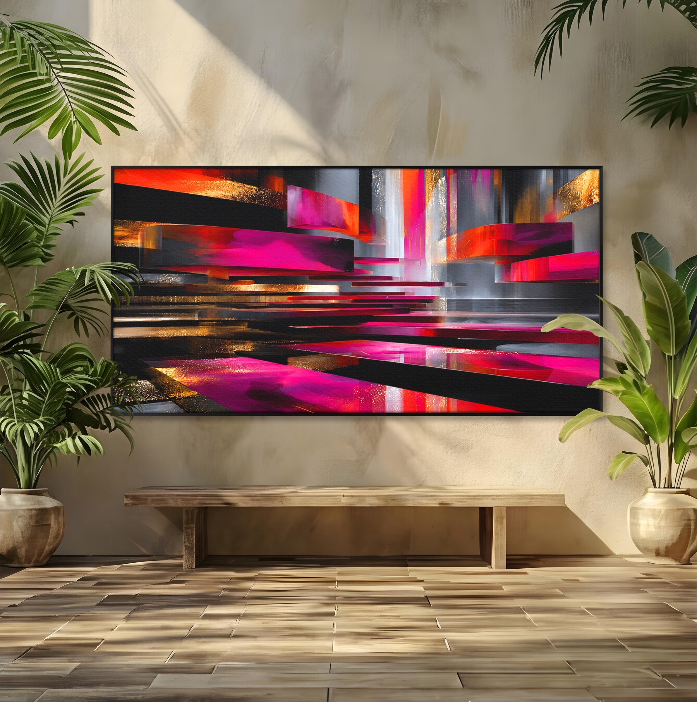 Tablou Canvas Premium LuxCanva® C1360, Arhitectura Abstracta, Abstract, Arhitectura, Modern, Living, Birou, Culori Vibrante