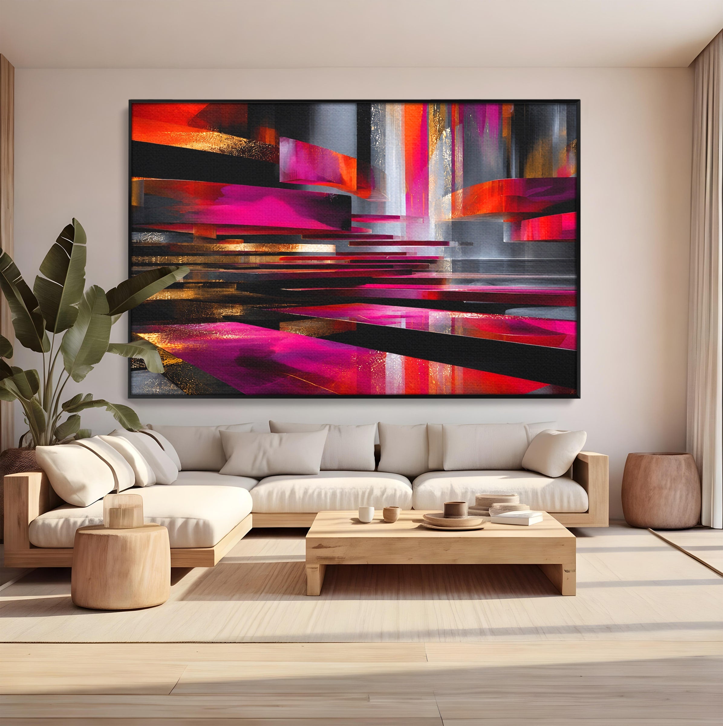 Tablou Canvas Premium LuxCanva® C1360, Arhitectura Abstracta, Abstract, Arhitectura, Modern, Living, Birou, Culori Vibrante