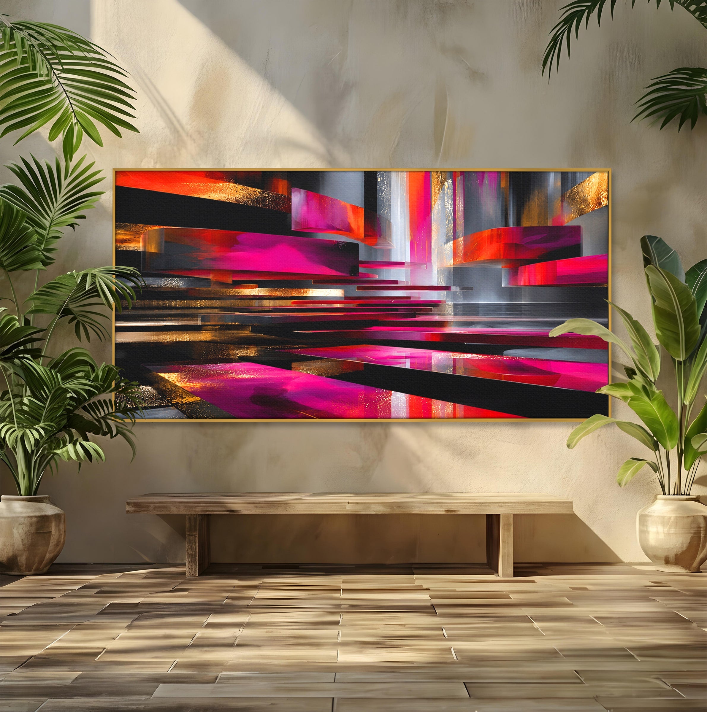 Tablou Canvas Premium LuxCanva® C1360, Arhitectura Abstracta, Abstract, Arhitectura, Modern, Living, Birou, Culori Vibrante