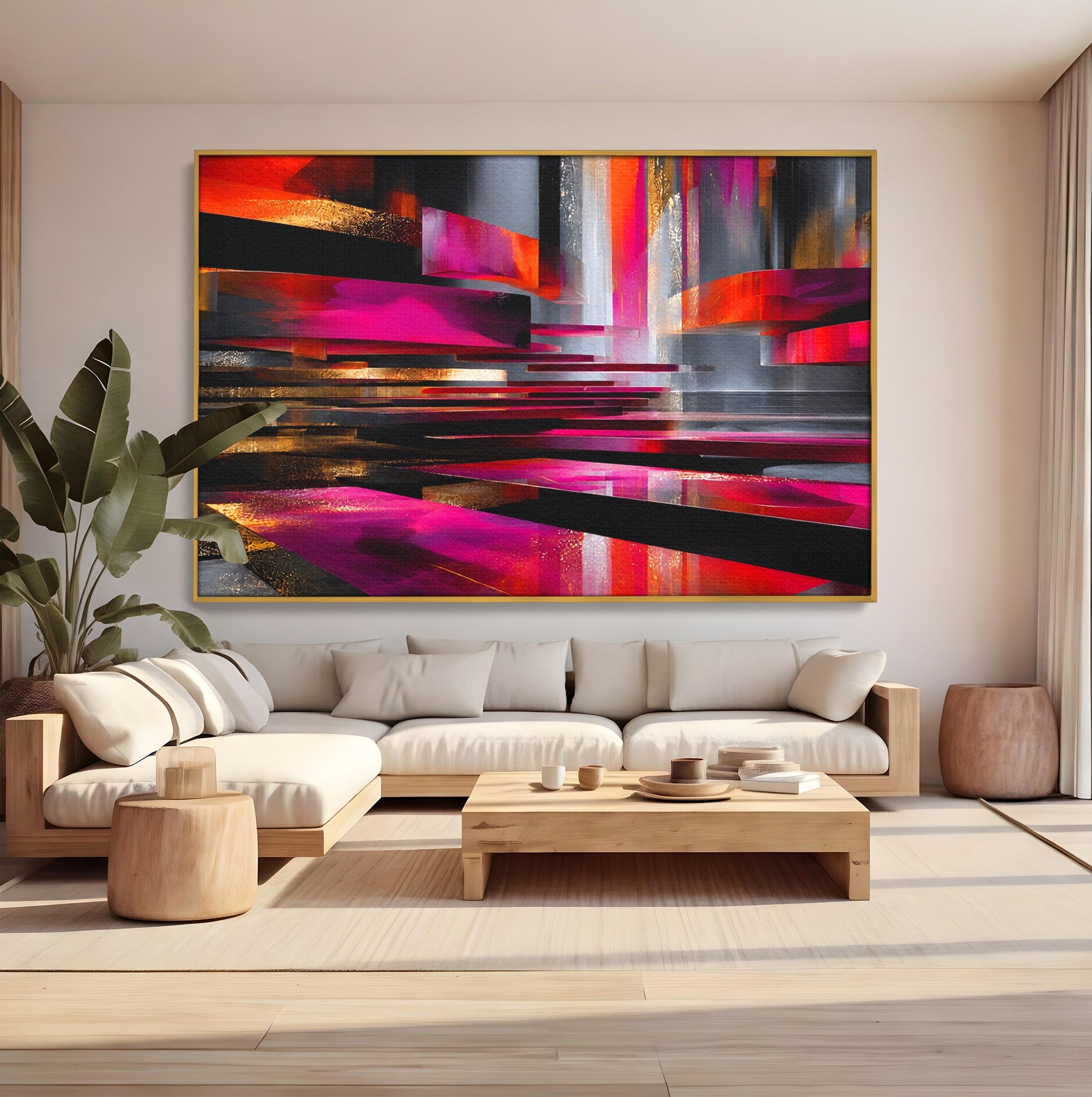 Tablou Canvas Premium LuxCanva® C1360, Arhitectura Abstracta, Abstract, Arhitectura, Modern, Living, Birou, Culori Vibrante
