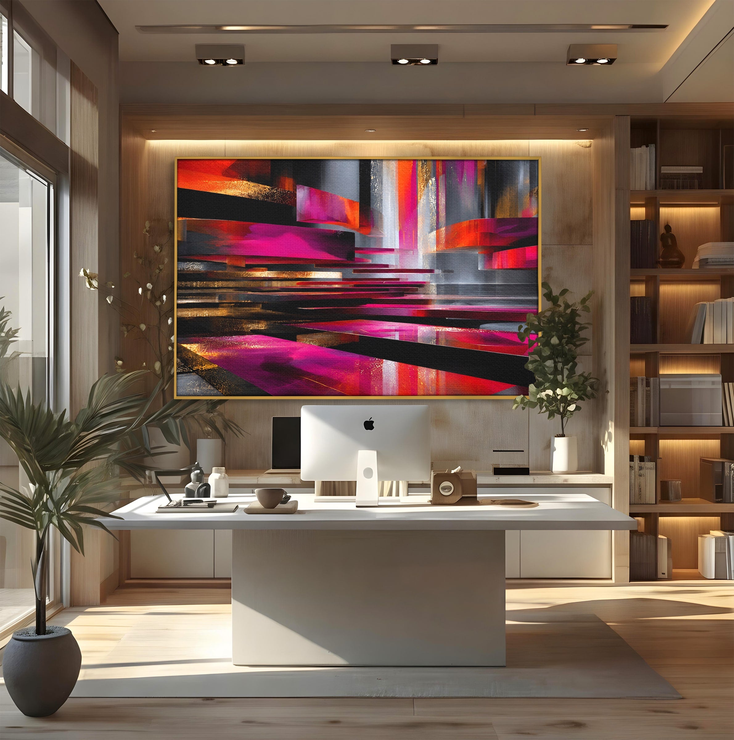 Tablou Canvas Premium LuxCanva® C1360, Arhitectura Abstracta, Abstract, Arhitectura, Modern, Living, Birou, Culori Vibrante