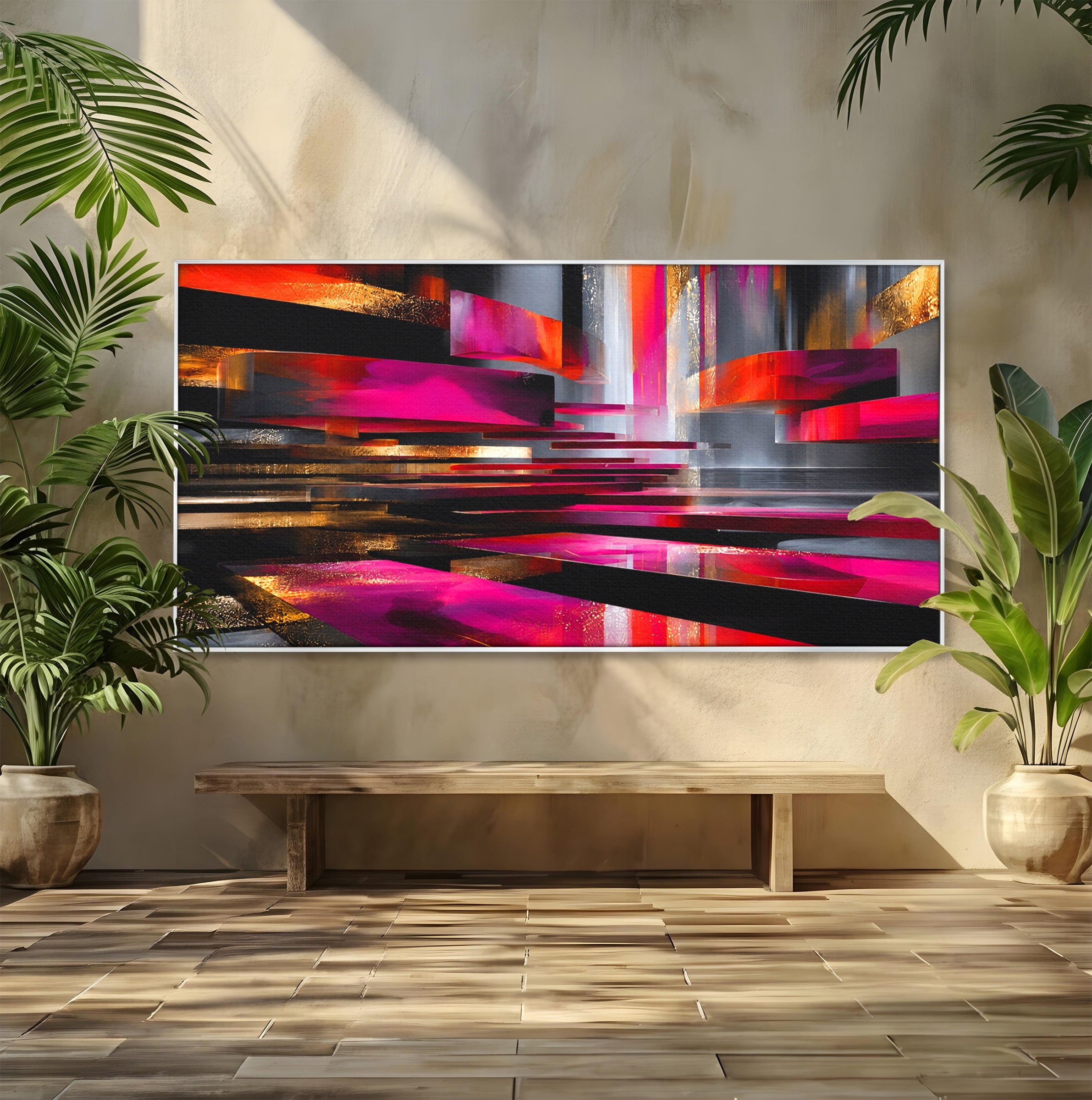 Tablou Canvas Premium LuxCanva® C1360, Arhitectura Abstracta, Abstract, Arhitectura, Modern, Living, Birou, Culori Vibrante