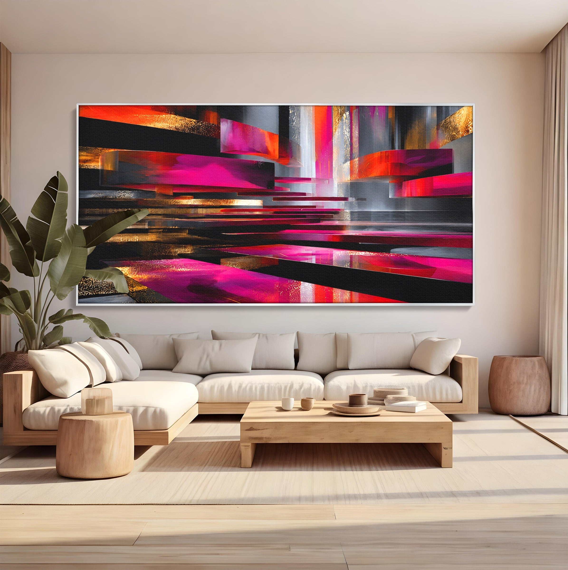 Tablou Canvas Premium LuxCanva® C1360, Arhitectura Abstracta, Abstract, Arhitectura, Modern, Living, Birou, Culori Vibrante