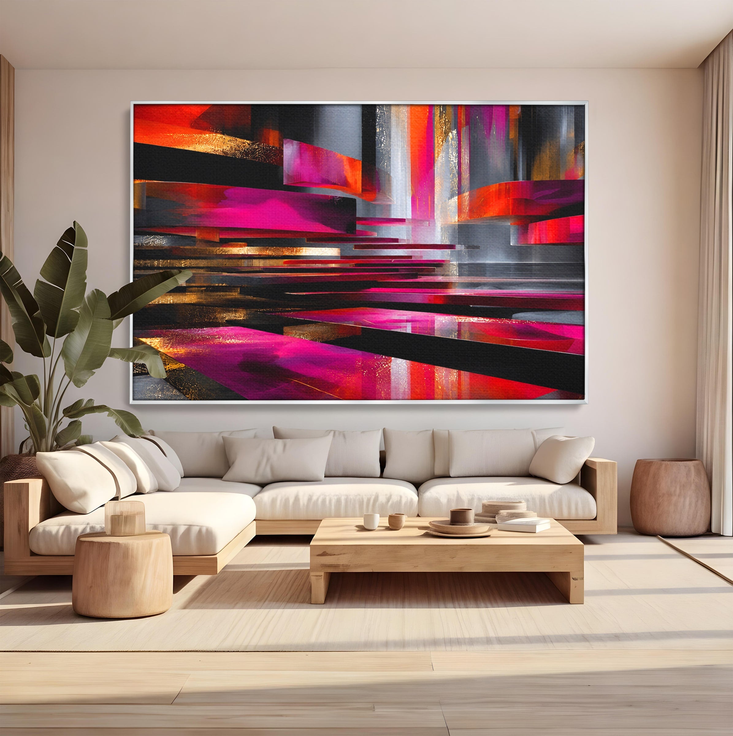 Tablou Canvas Premium LuxCanva® C1360, Arhitectura Abstracta, Abstract, Arhitectura, Modern, Living, Birou, Culori Vibrante