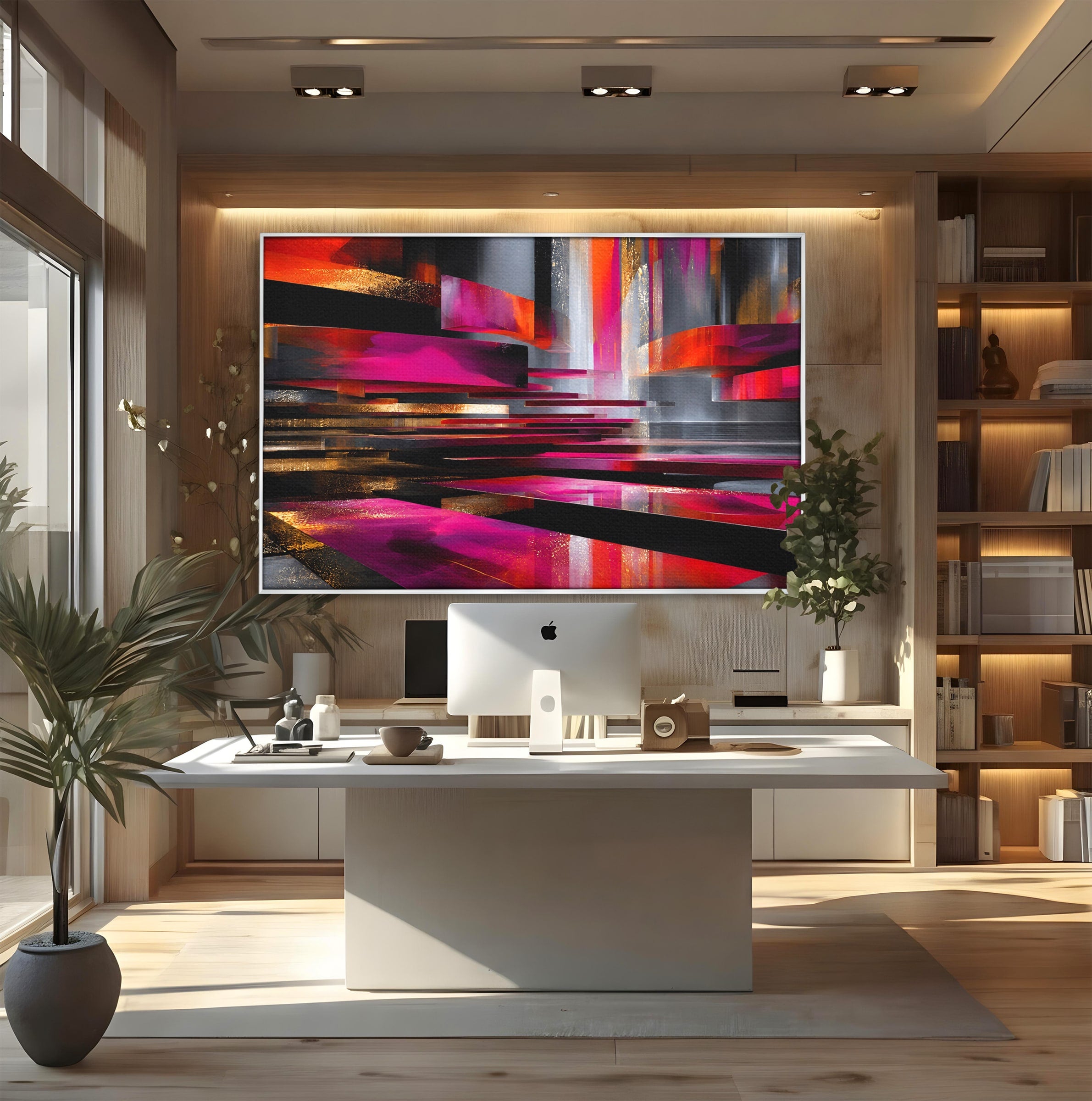 Tablou Canvas Premium LuxCanva® C1360, Arhitectura Abstracta, Abstract, Arhitectura, Modern, Living, Birou, Culori Vibrante