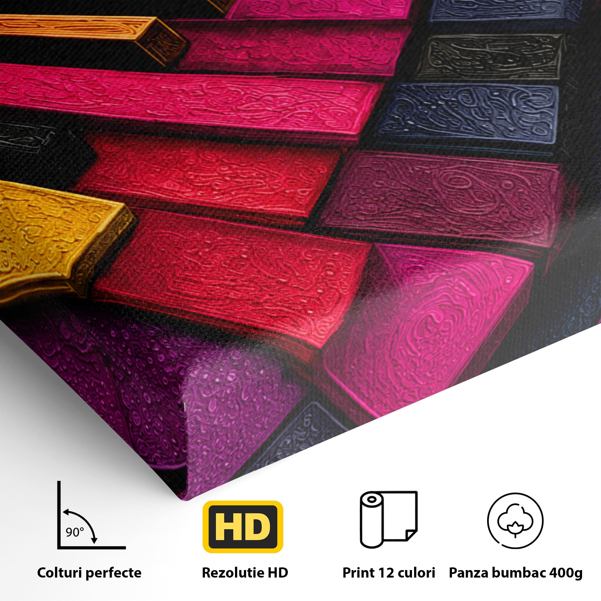 Tablou Canvas Premium LuxCanva® C1361, Pian Abstract, Pian, Abstract, Arta, Colorat, Living, Culori Vibrante