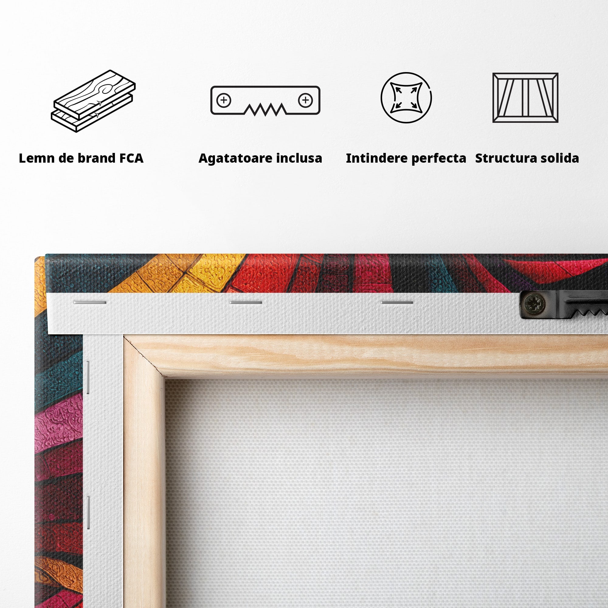 Tablou Canvas Premium LuxCanva® C1361, Pian Abstract, Pian, Abstract, Arta, Colorat, Living, Culori Vibrante