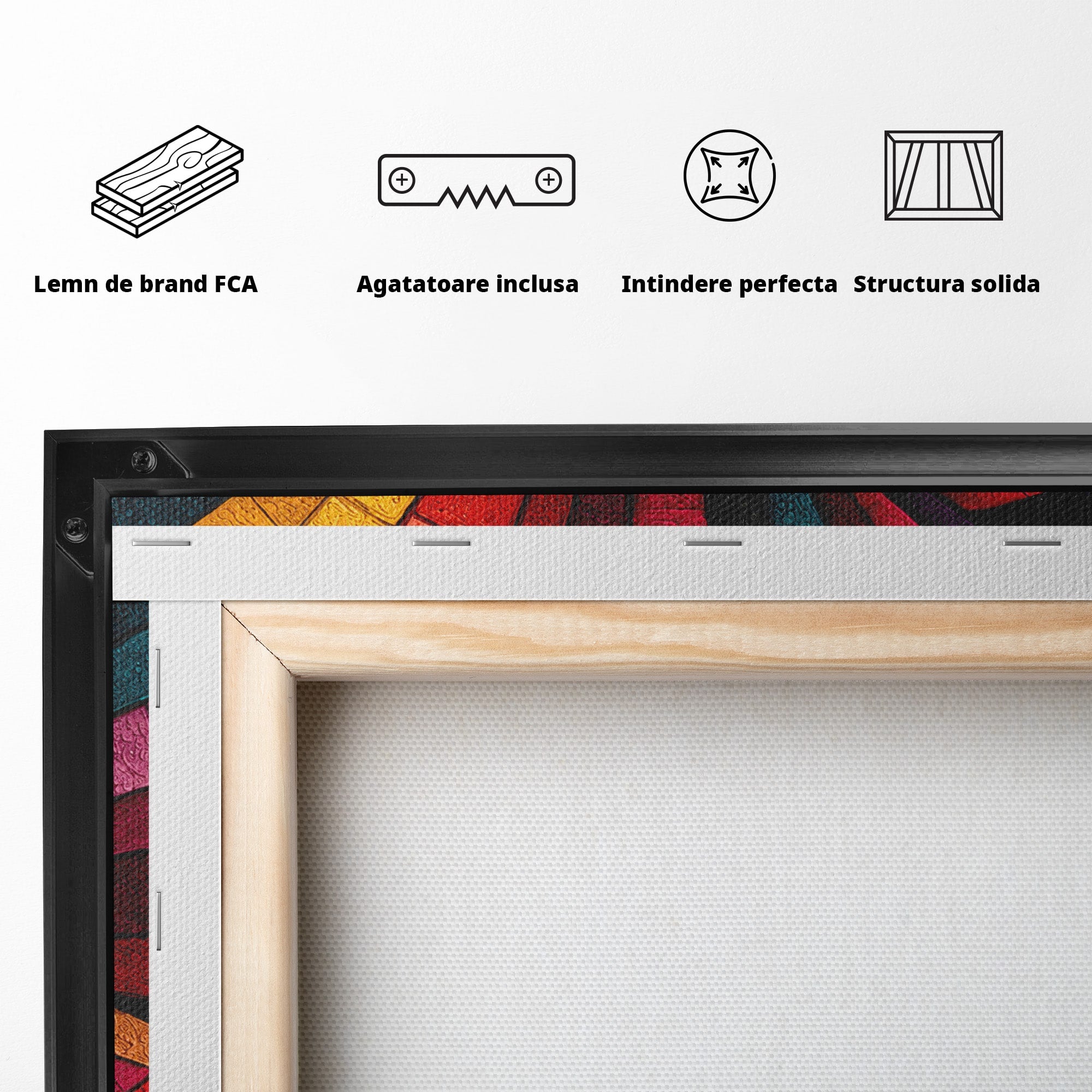 Tablou Canvas Premium LuxCanva® C1361, Pian Abstract, Pian, Abstract, Arta, Colorat, Living, Culori Vibrante