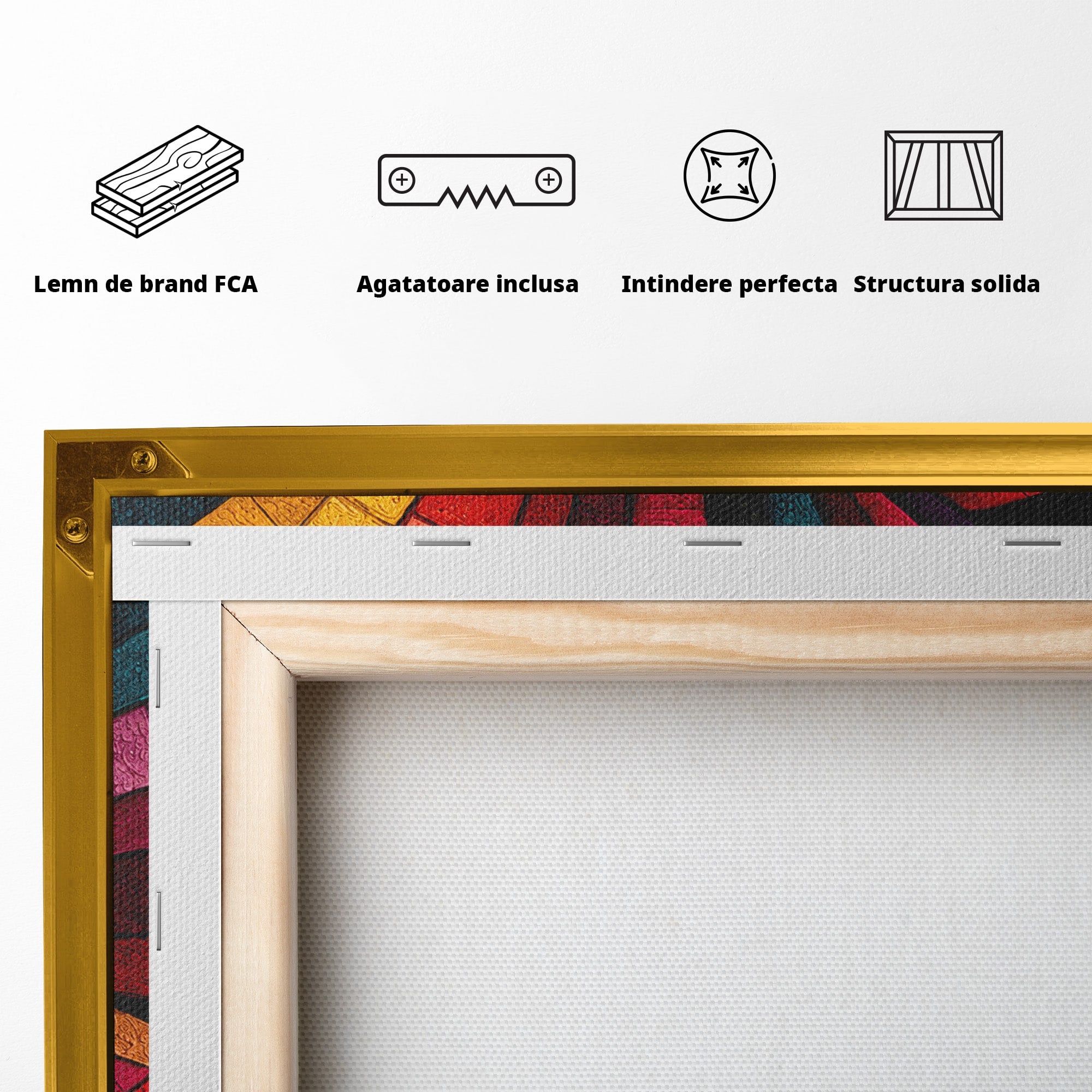 Tablou Canvas Premium LuxCanva® C1361, Pian Abstract, Pian, Abstract, Arta, Colorat, Living, Culori Vibrante