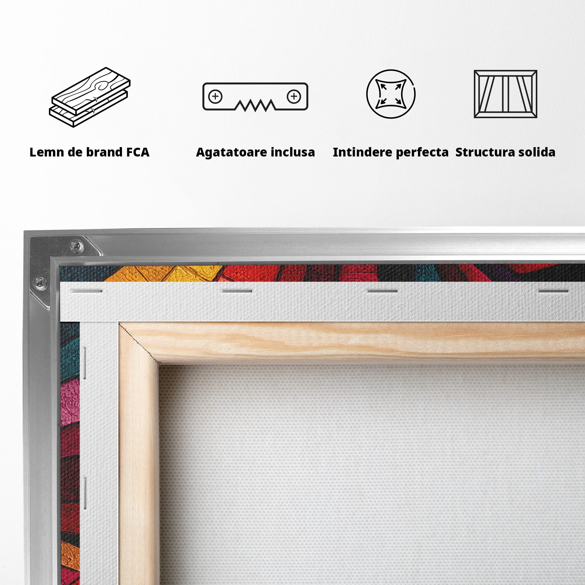 Tablou Canvas Premium LuxCanva® C1361, Pian Abstract, Pian, Abstract, Arta, Colorat, Living, Culori Vibrante