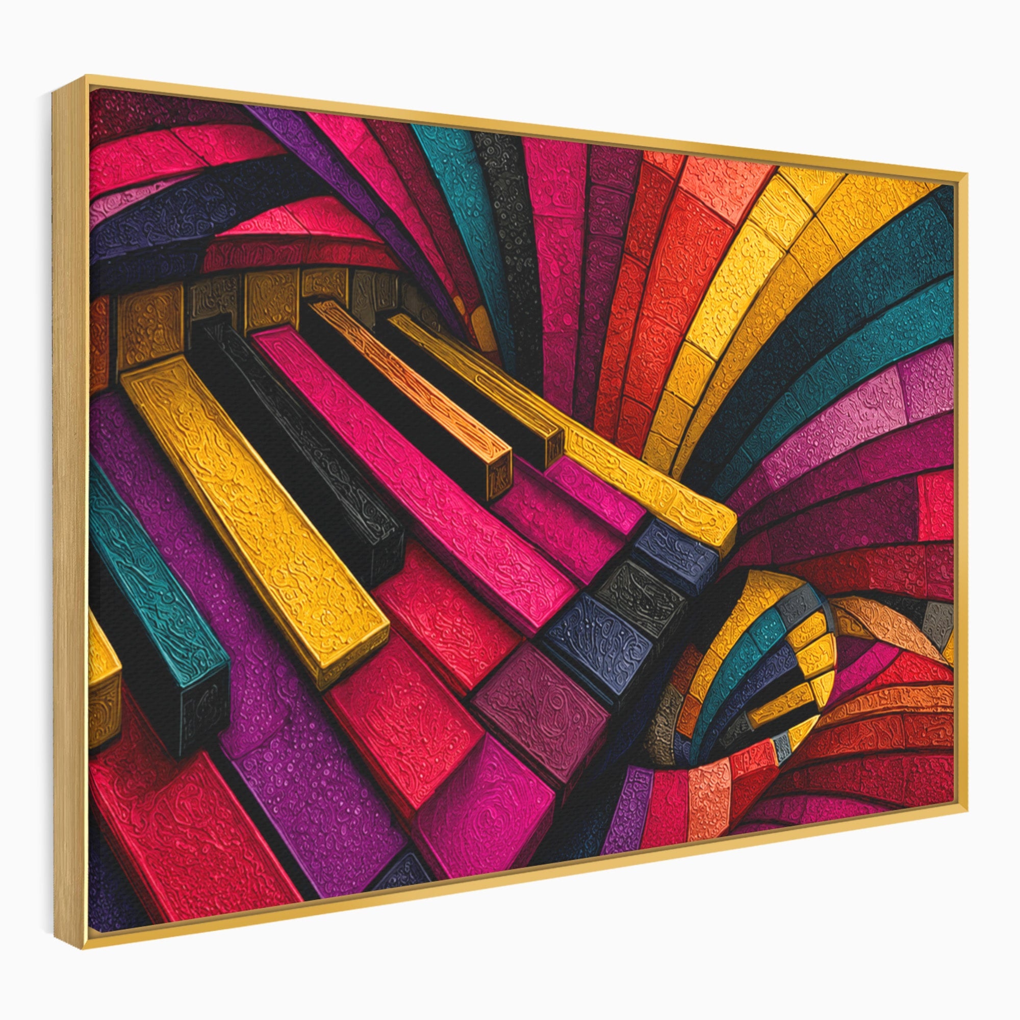 Tablou Canvas Premium LuxCanva® C1361, Pian Abstract, Pian, Abstract, Arta, Colorat, Living, Culori Vibrante