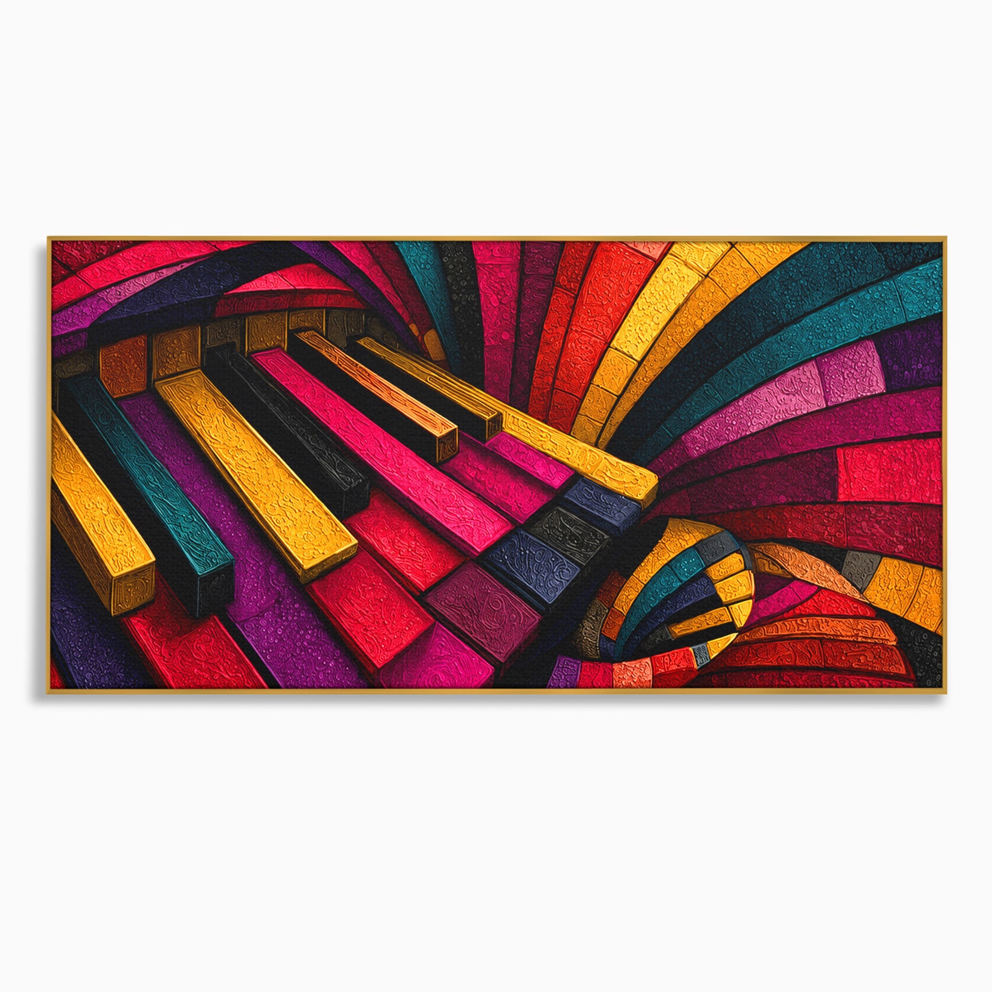 Tablou Canvas Premium LuxCanva® C1361, Pian Abstract, Pian, Abstract, Arta, Colorat, Living, Culori Vibrante