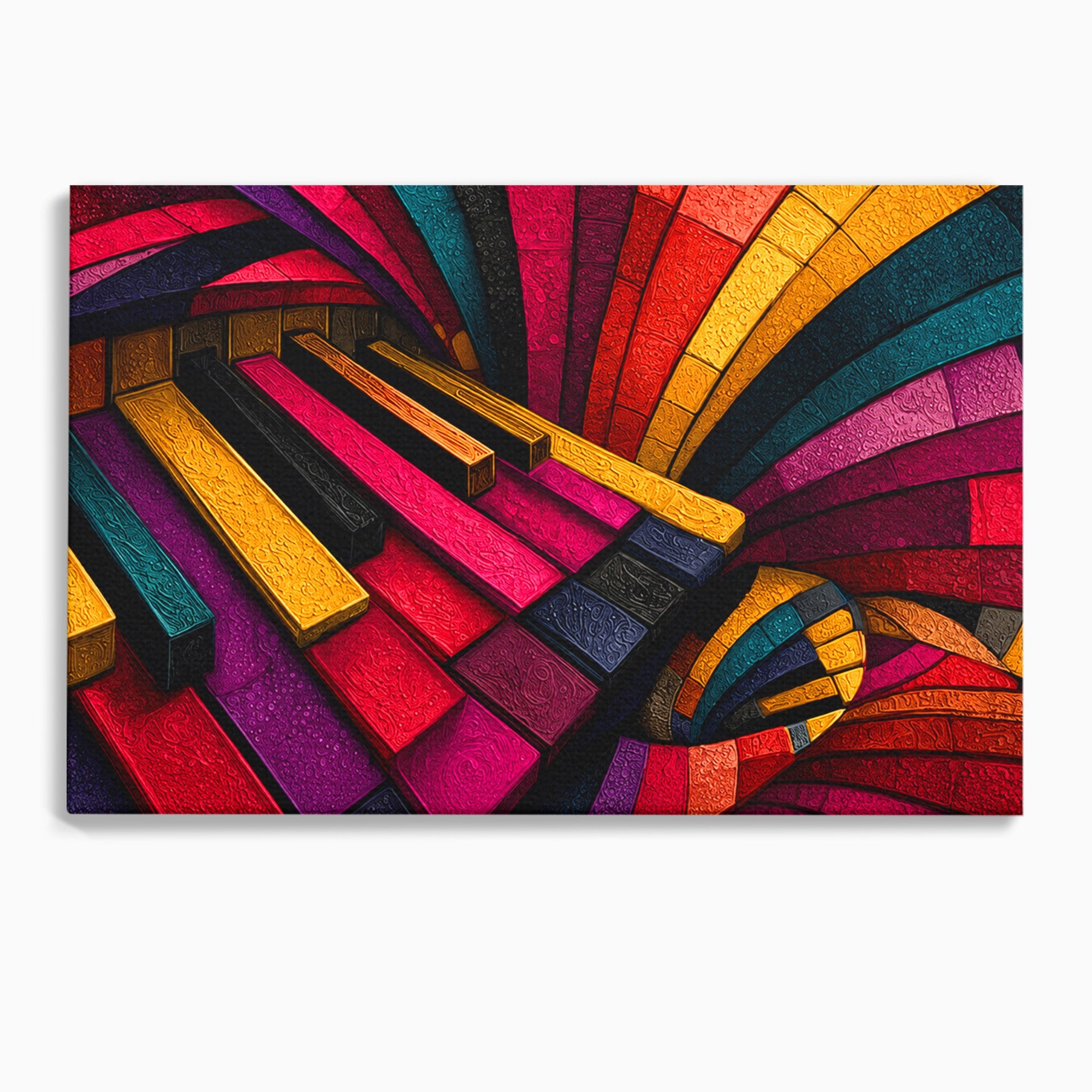 Tablou Canvas Premium LuxCanva® C1361, Pian Abstract, Pian, Abstract, Arta, Colorat, Living, Culori Vibrante