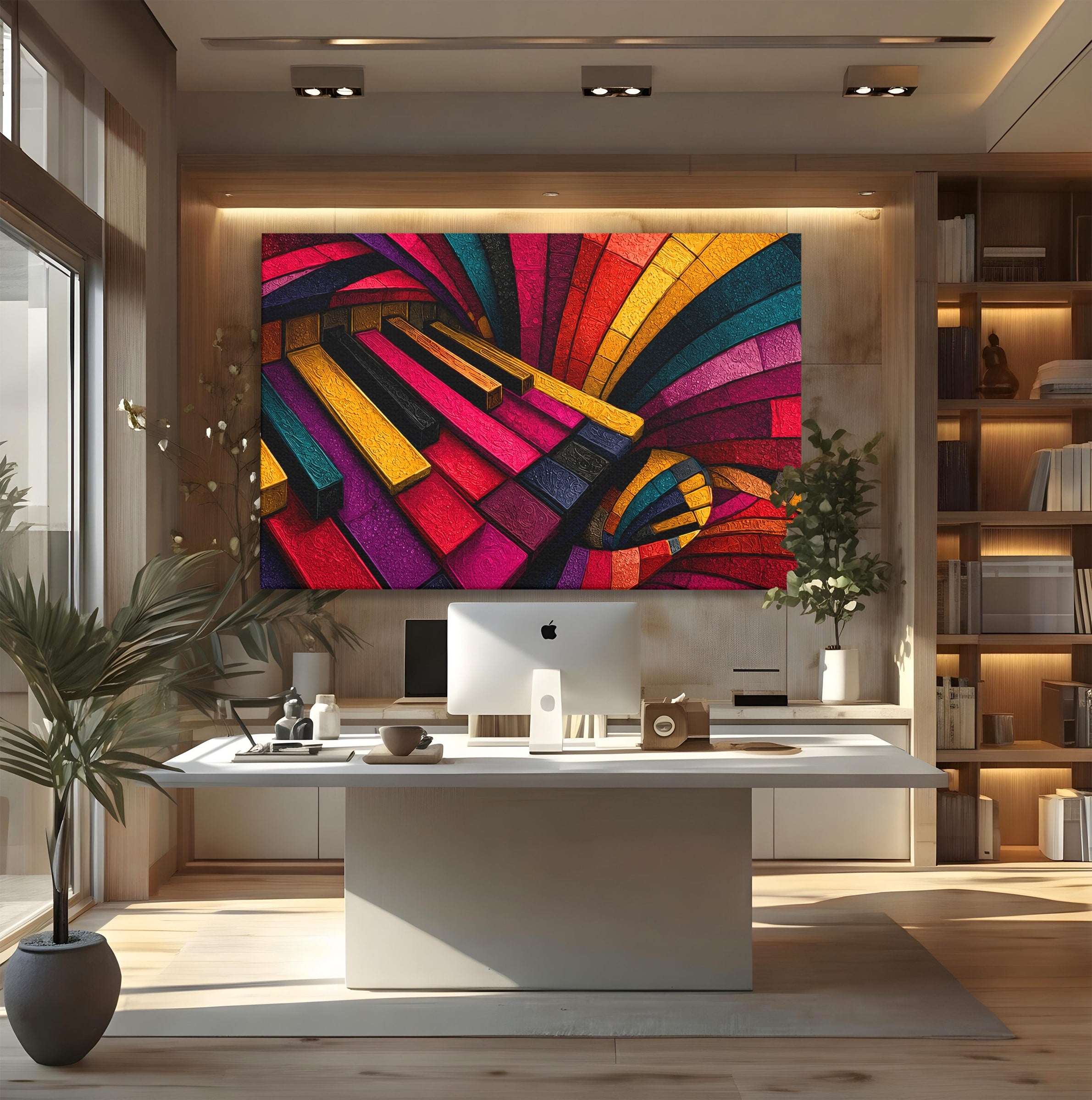 Tablou Canvas Premium LuxCanva® C1361, Pian Abstract, Pian, Abstract, Arta, Colorat, Living, Culori Vibrante