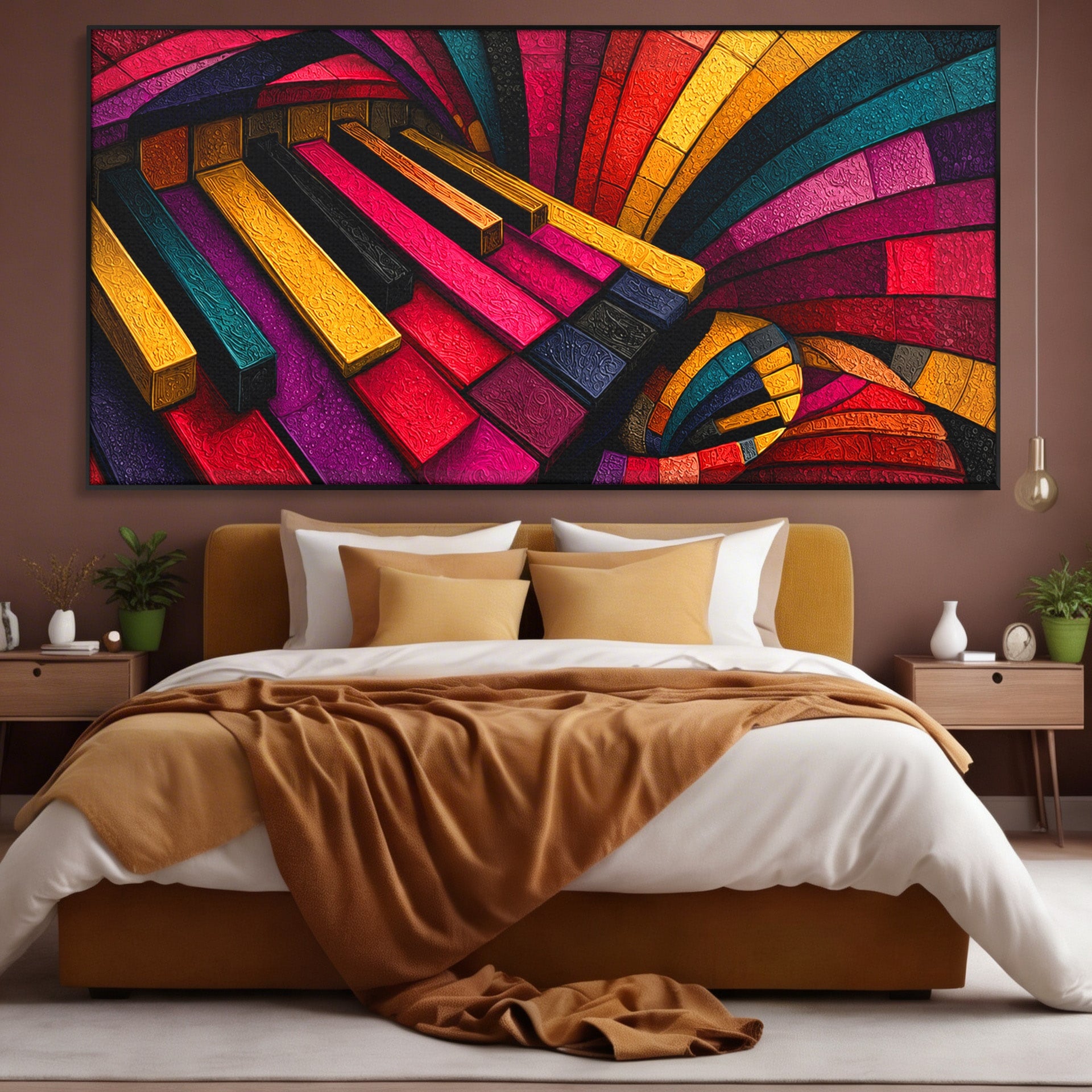 Tablou Canvas Premium LuxCanva® C1361, Pian Abstract, Pian, Abstract, Arta, Colorat, Living, Culori Vibrante