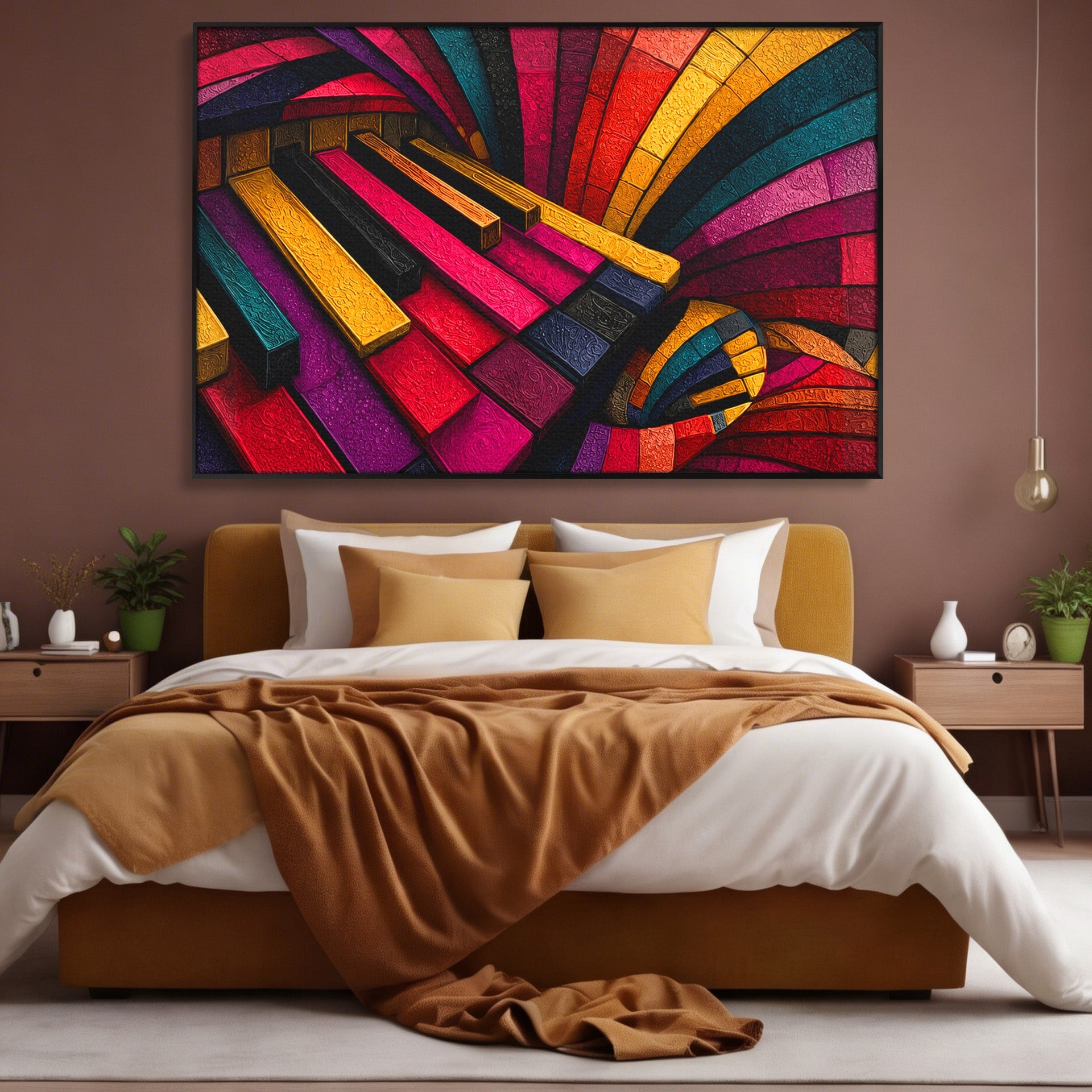 Tablou Canvas Premium LuxCanva® C1361, Pian Abstract, Pian, Abstract, Arta, Colorat, Living, Culori Vibrante