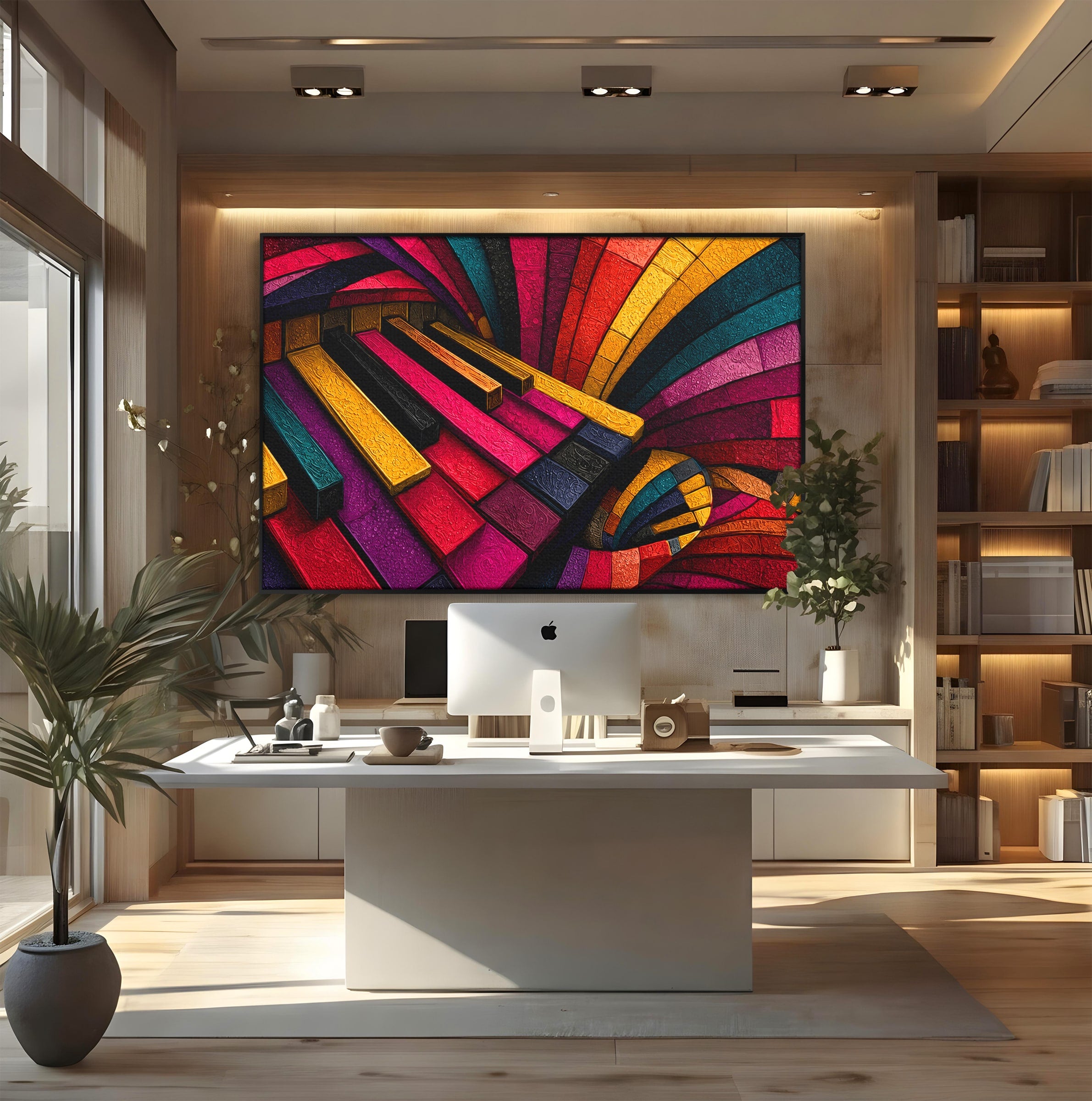 Tablou Canvas Premium LuxCanva® C1361, Pian Abstract, Pian, Abstract, Arta, Colorat, Living, Culori Vibrante