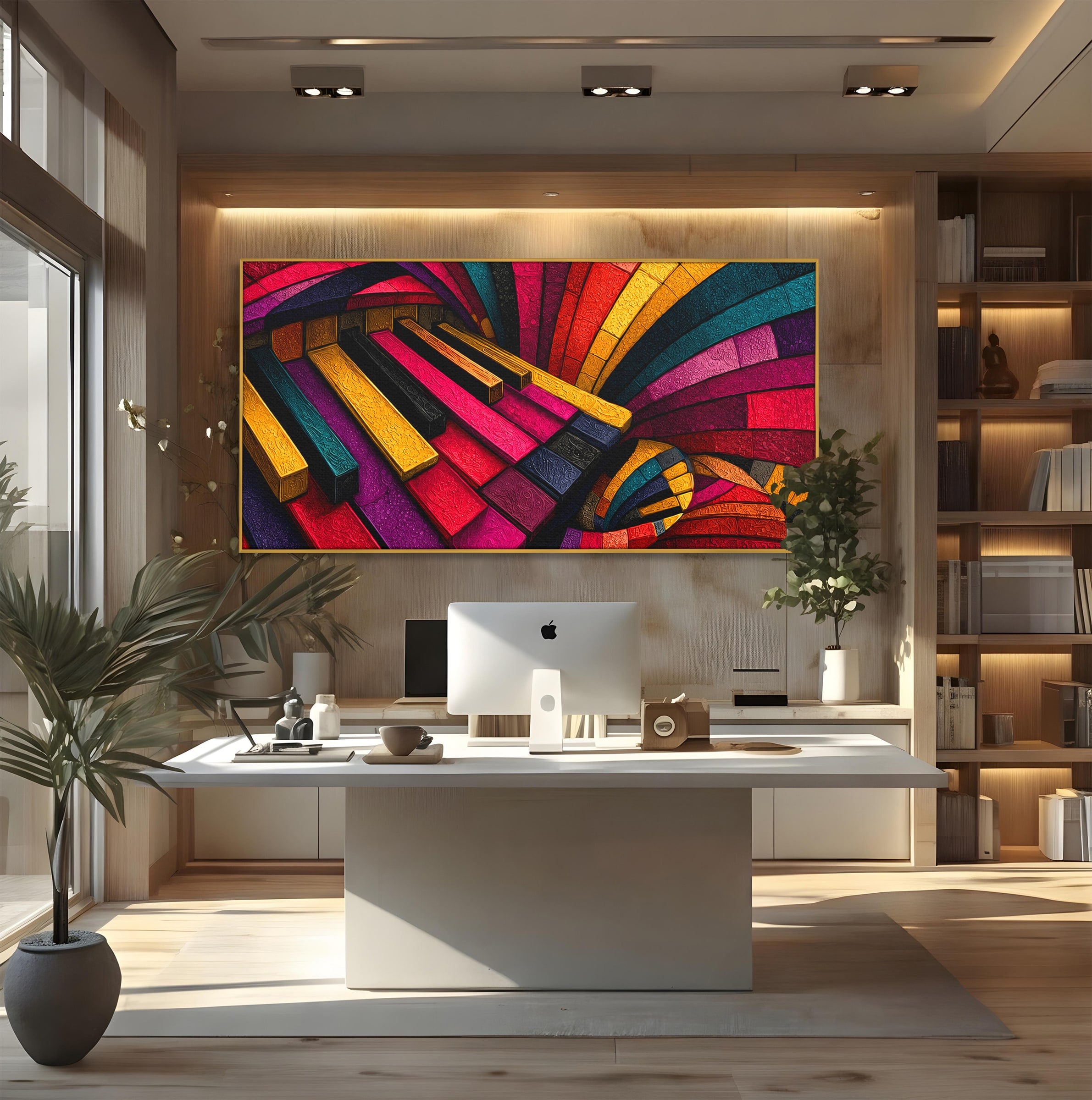 Tablou Canvas Premium LuxCanva® C1361, Pian Abstract, Pian, Abstract, Arta, Colorat, Living, Culori Vibrante
