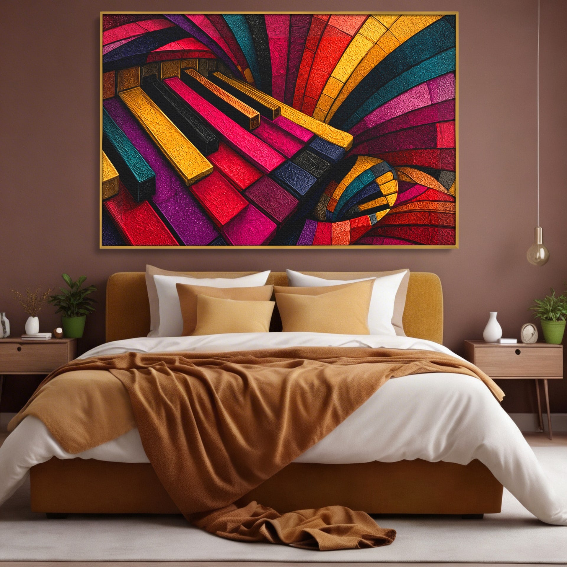 Tablou Canvas Premium LuxCanva® C1361, Pian Abstract, Pian, Abstract, Arta, Colorat, Living, Culori Vibrante