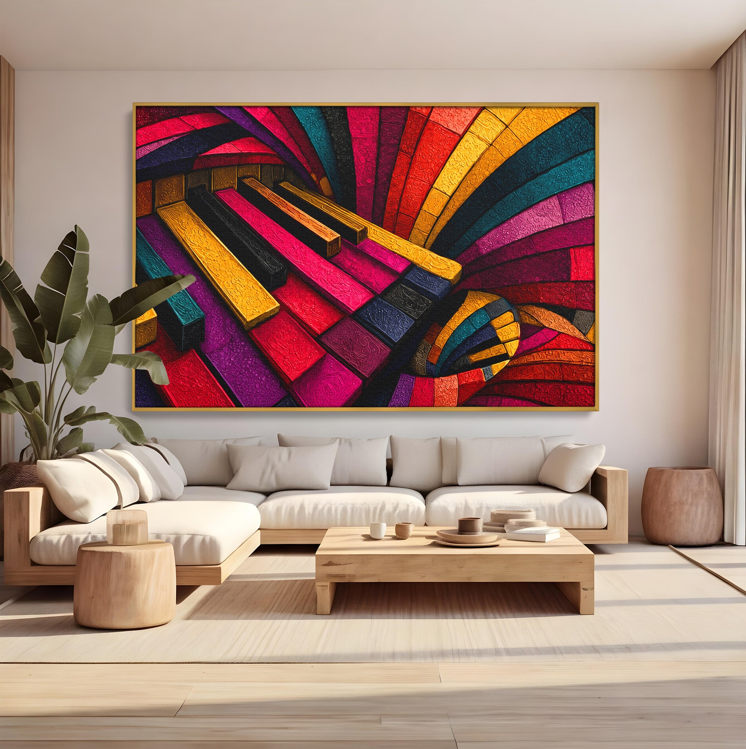 Tablou Canvas Premium LuxCanva® C1361, Pian Abstract, Pian, Abstract, Arta, Colorat, Living, Culori Vibrante