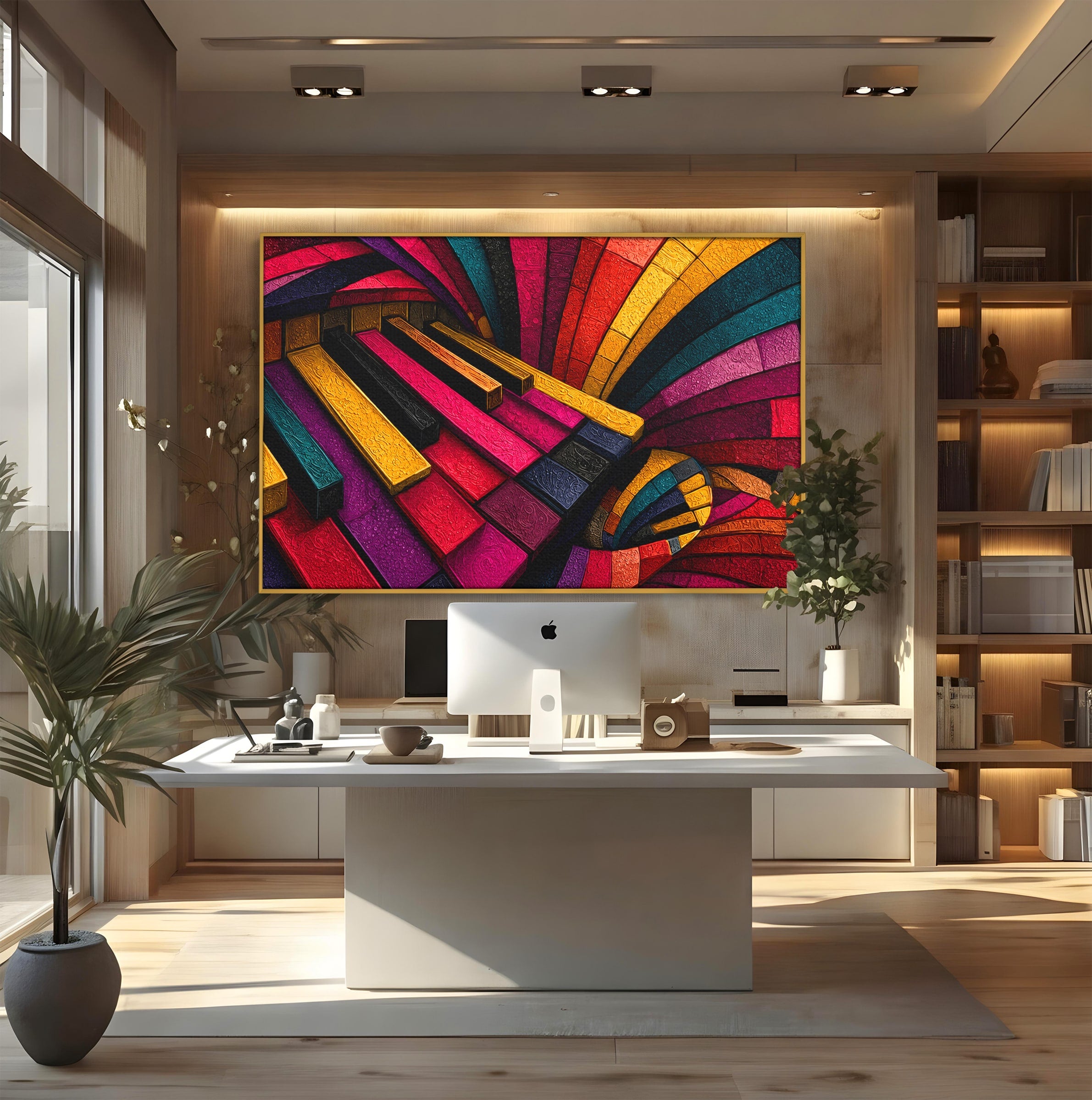 Tablou Canvas Premium LuxCanva® C1361, Pian Abstract, Pian, Abstract, Arta, Colorat, Living, Culori Vibrante