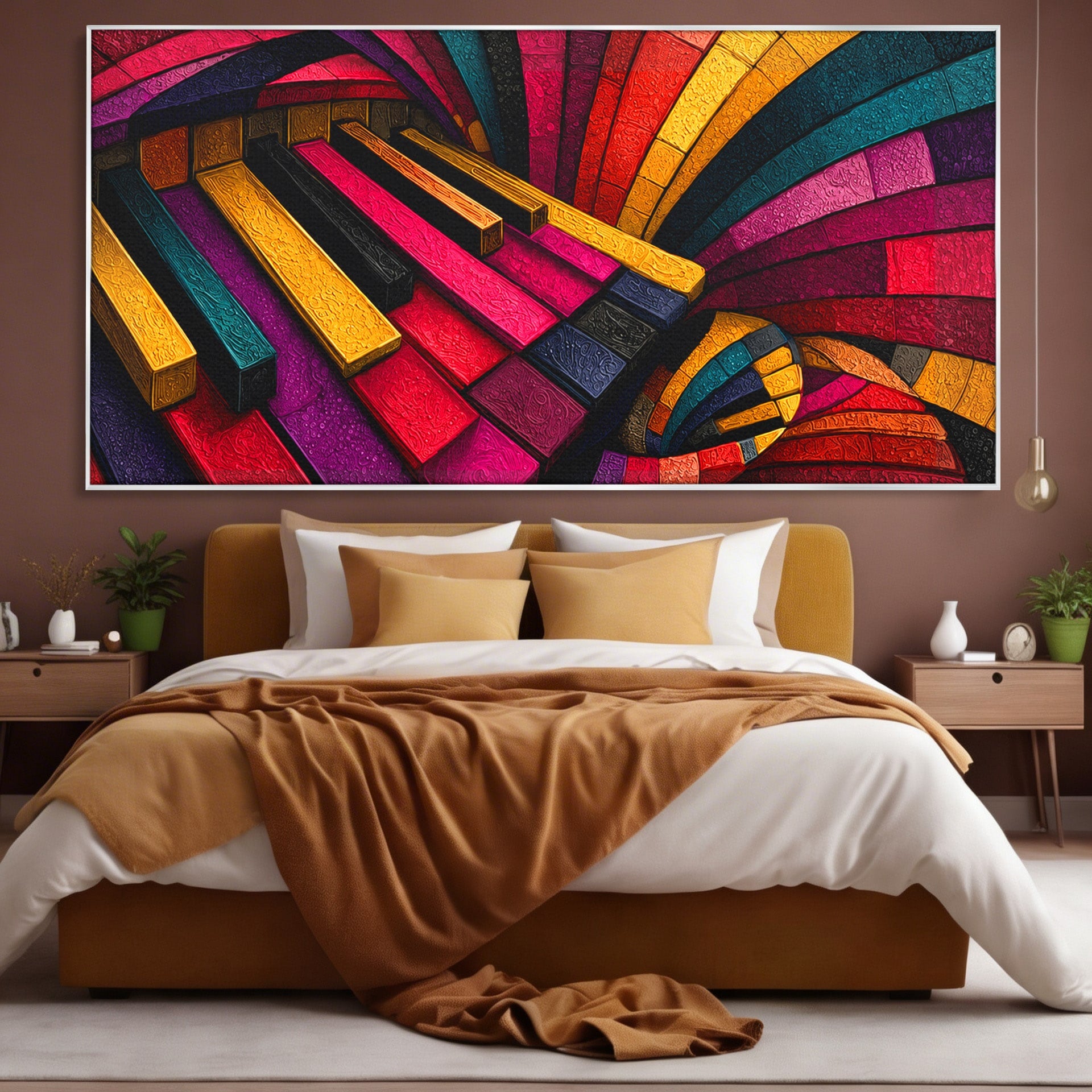 Tablou Canvas Premium LuxCanva® C1361, Pian Abstract, Pian, Abstract, Arta, Colorat, Living, Culori Vibrante