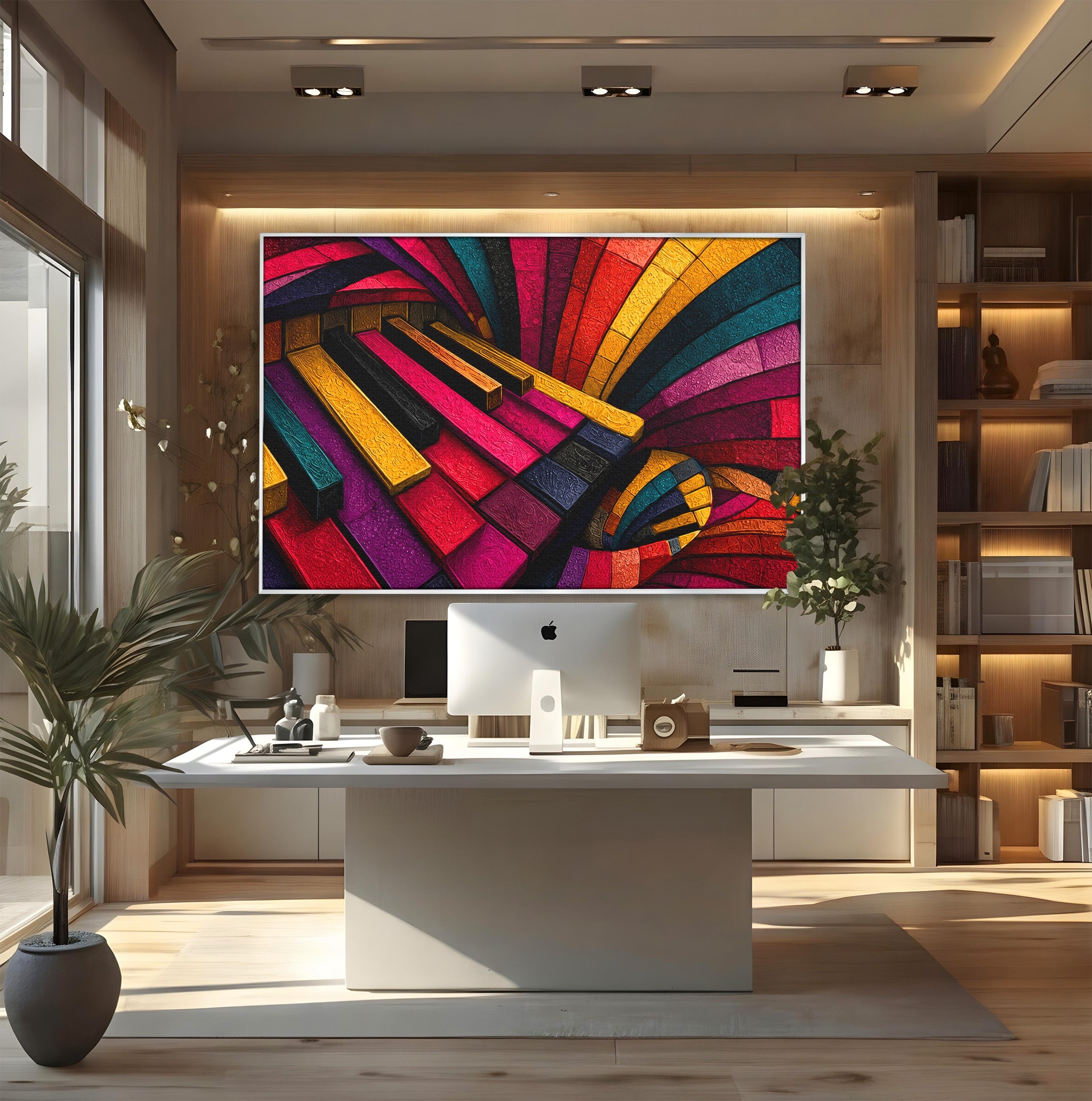 Tablou Canvas Premium LuxCanva® C1361, Pian Abstract, Pian, Abstract, Arta, Colorat, Living, Culori Vibrante