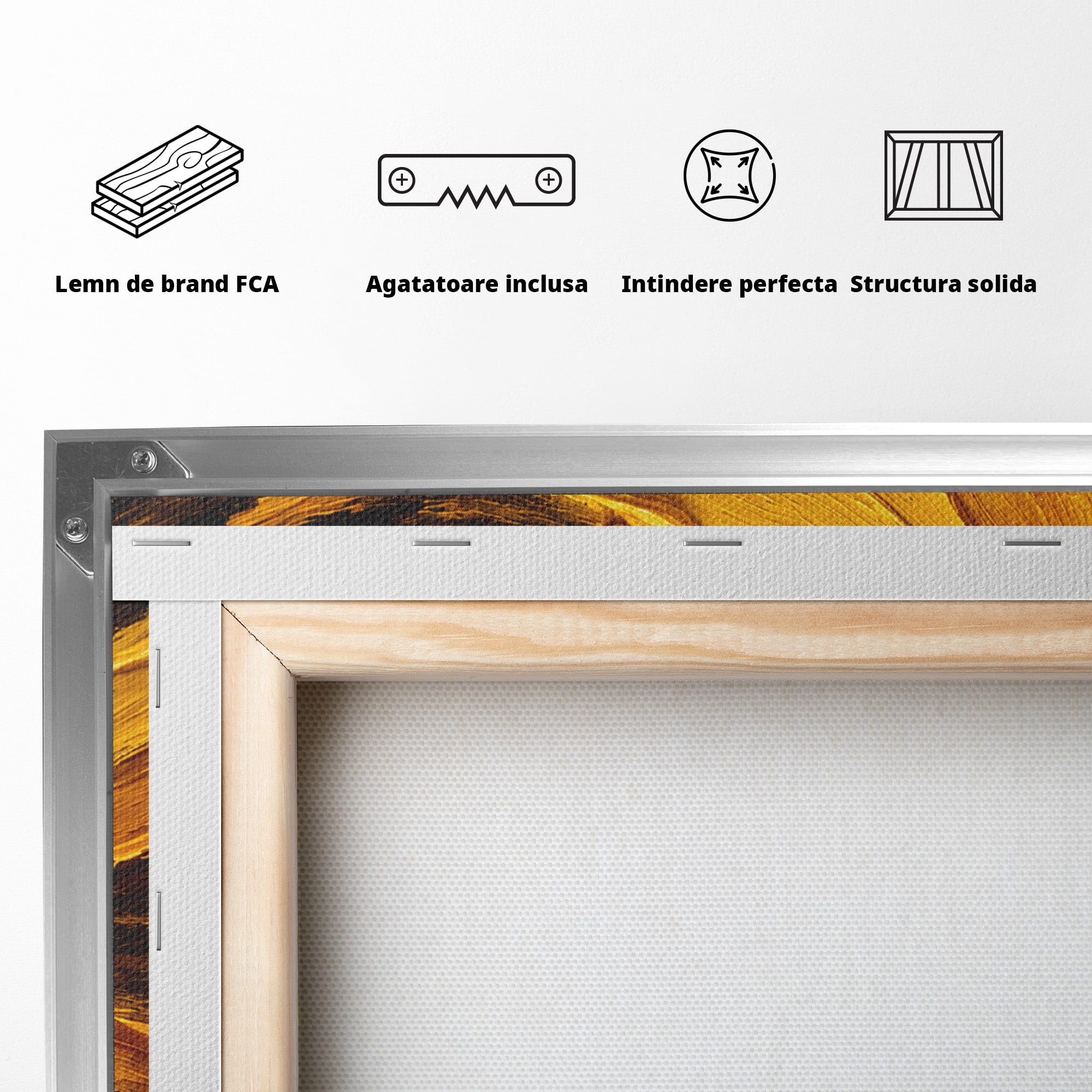 Tablou Canvas Premium LuxCanva® C1362, Vortex Auriu, Abstract, Vortex, Textura, Arta Moderna, Living, Culori Vibrante