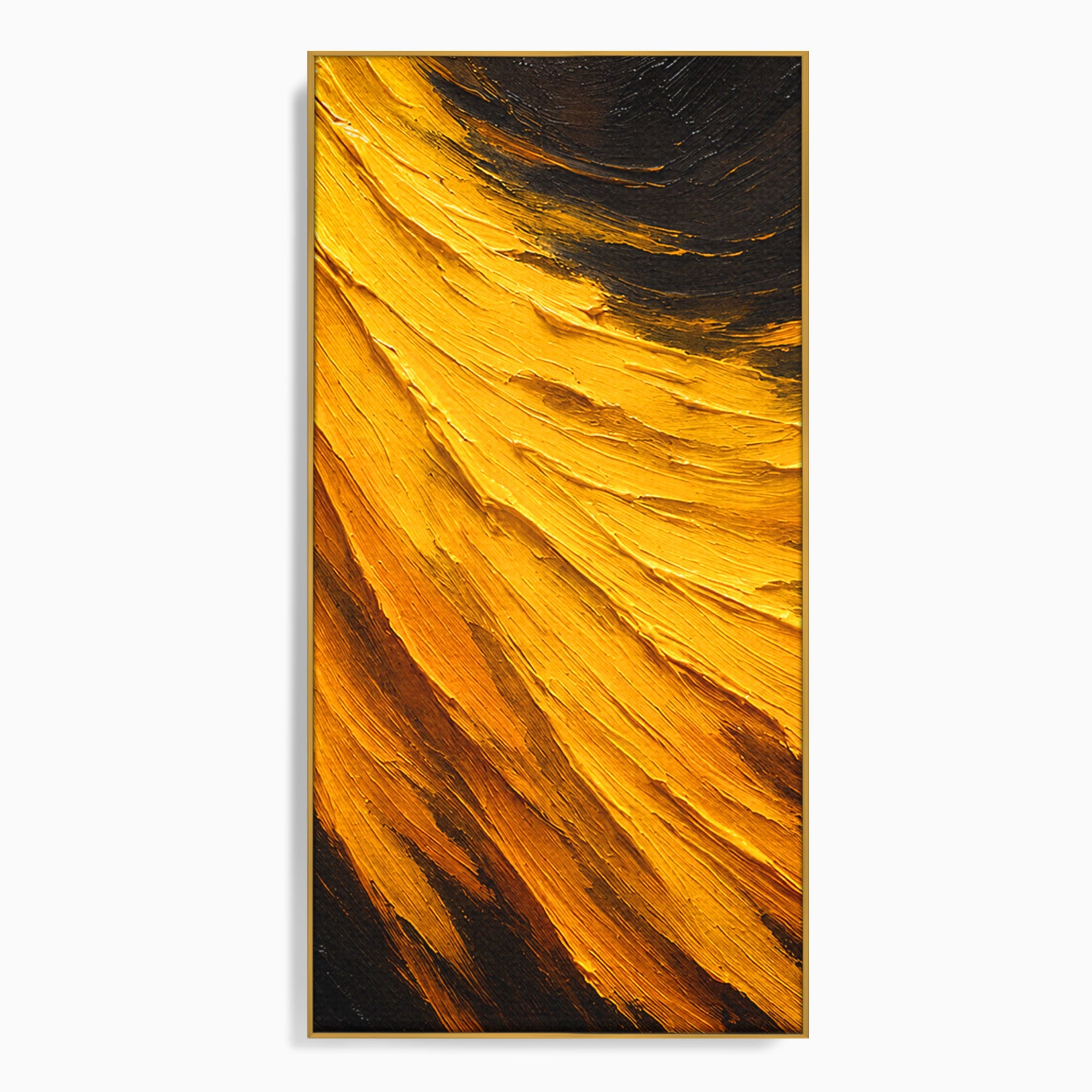 Tablou Canvas Premium LuxCanva® C1362, Vortex Auriu, Abstract, Vortex, Textura, Arta Moderna, Living, Culori Vibrante