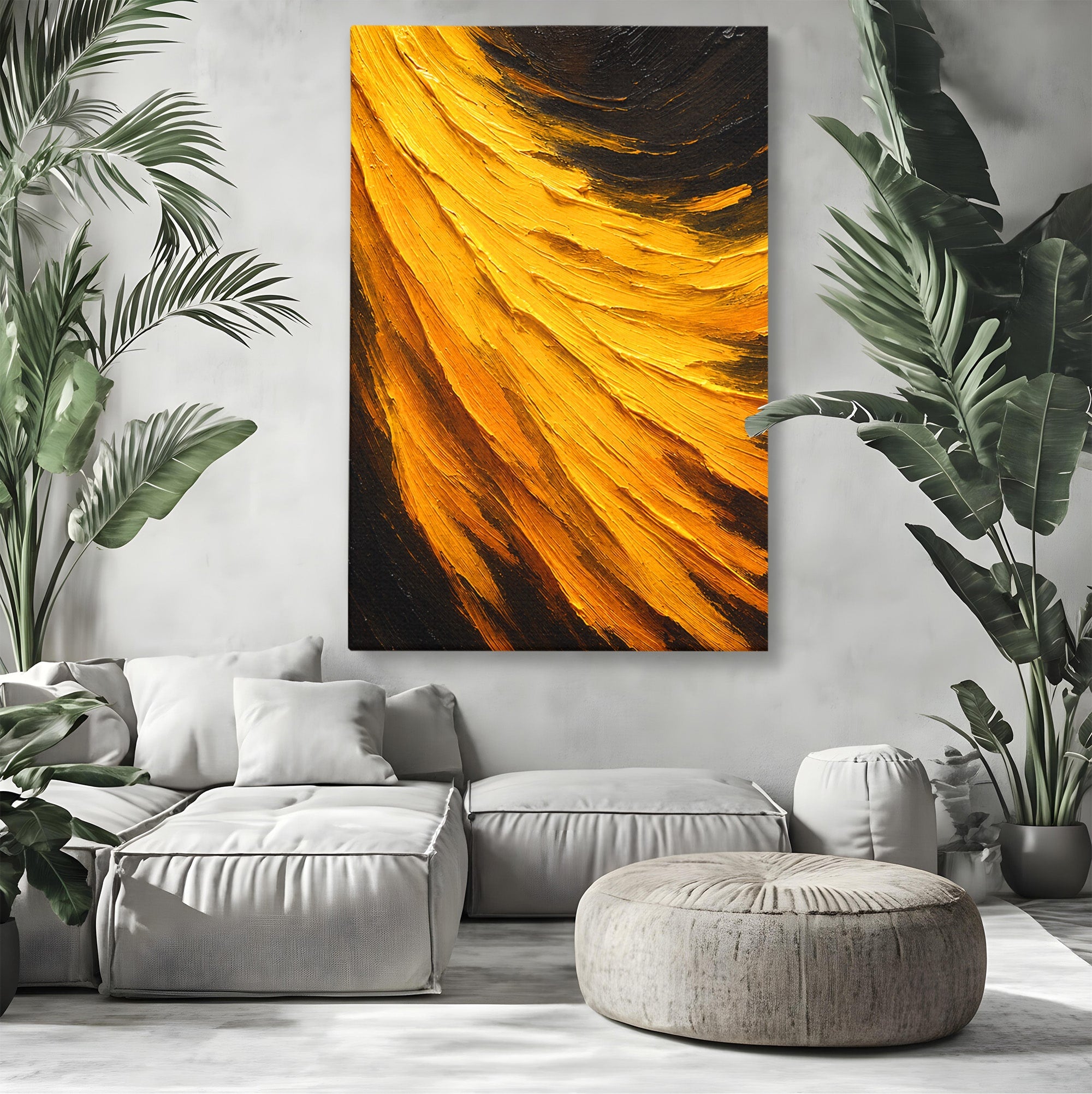 Tablou Canvas Premium LuxCanva® C1362, Vortex Auriu, Abstract, Vortex, Textura, Arta Moderna, Living, Culori Vibrante