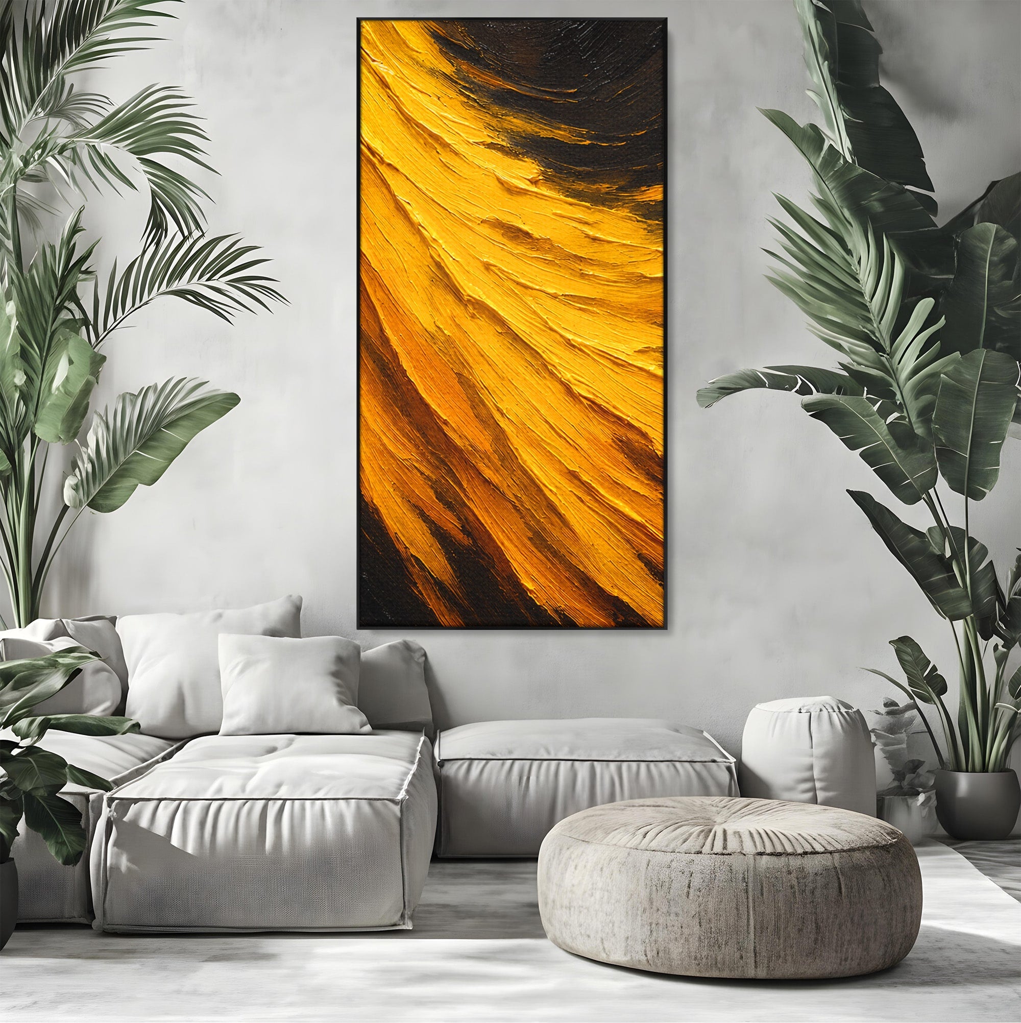 Tablou Canvas Premium LuxCanva® C1362, Vortex Auriu, Abstract, Vortex, Textura, Arta Moderna, Living, Culori Vibrante