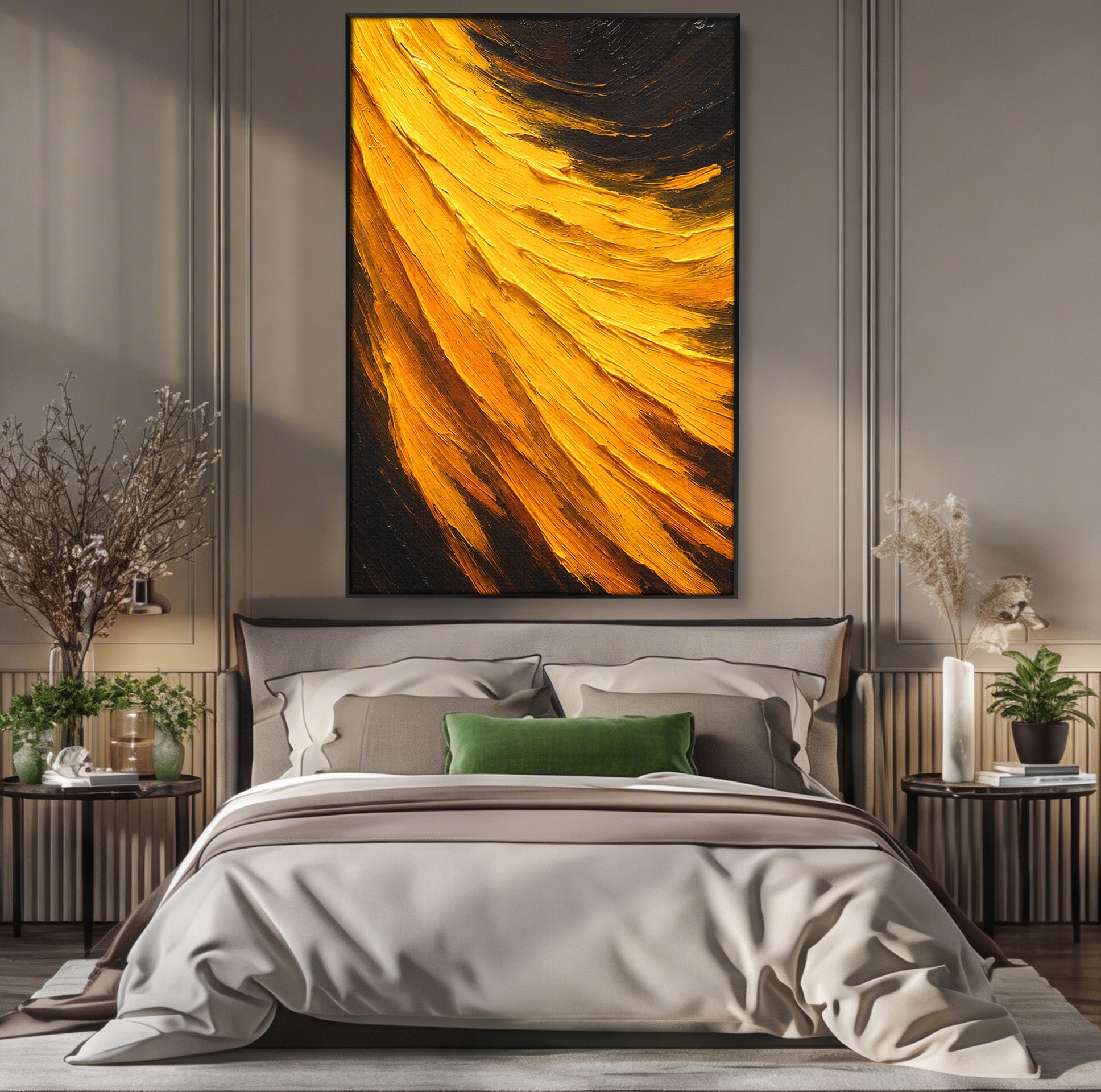 Tablou Canvas Premium LuxCanva® C1362, Vortex Auriu, Abstract, Vortex, Textura, Arta Moderna, Living, Culori Vibrante
