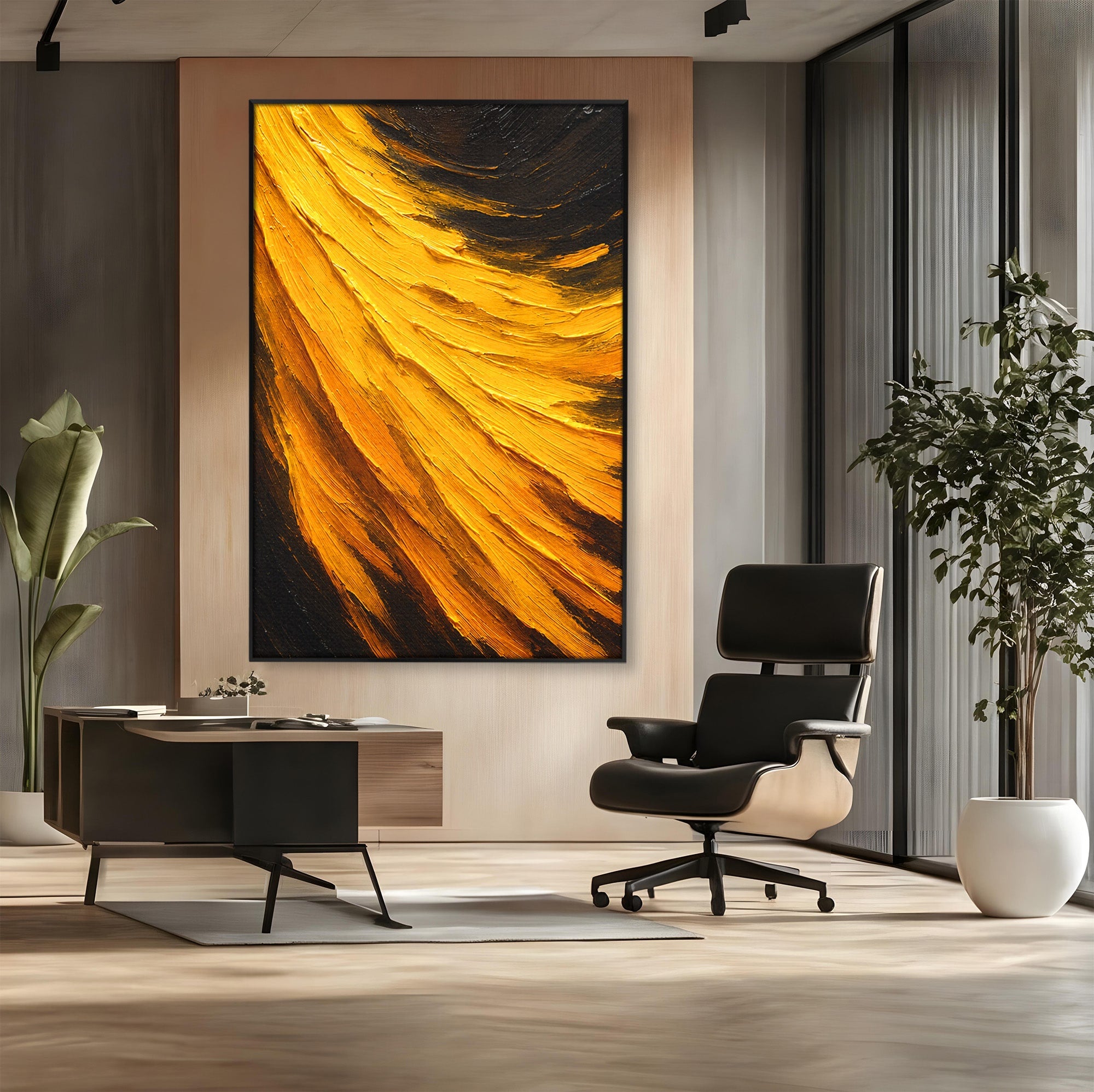 Tablou Canvas Premium LuxCanva® C1362, Vortex Auriu, Abstract, Vortex, Textura, Arta Moderna, Living, Culori Vibrante