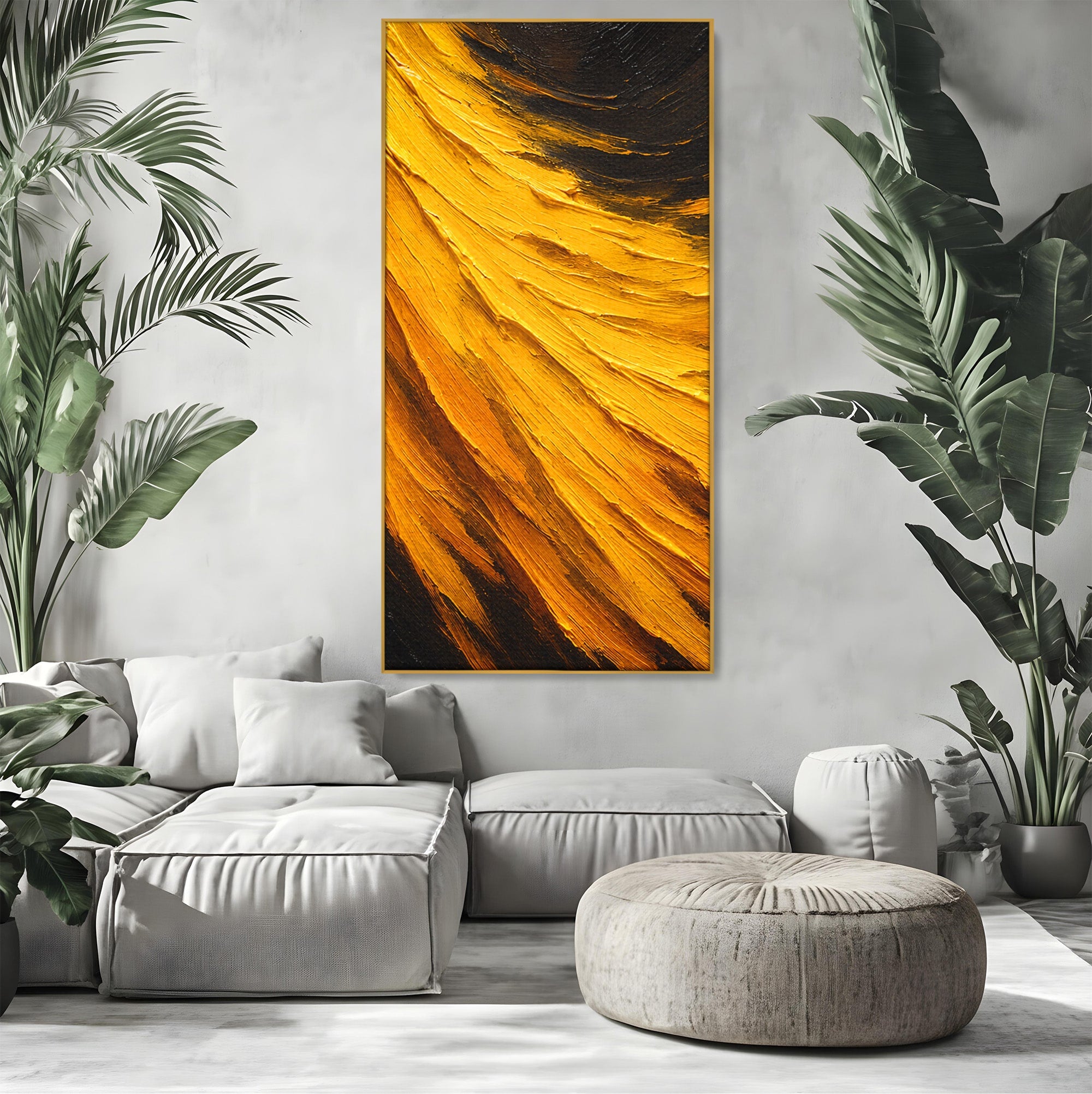 Tablou Canvas Premium LuxCanva® C1362, Vortex Auriu, Abstract, Vortex, Textura, Arta Moderna, Living, Culori Vibrante