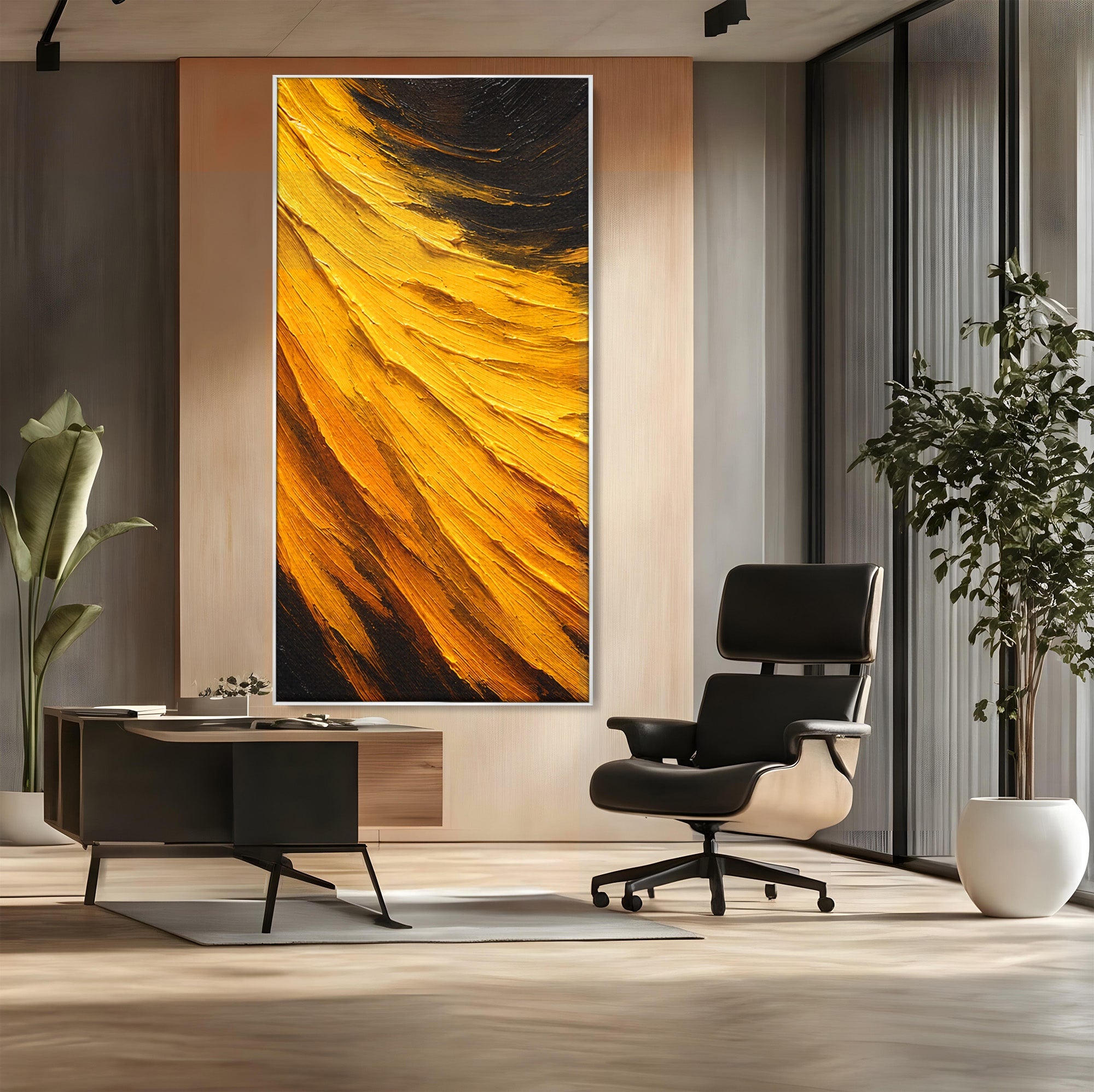Tablou Canvas Premium LuxCanva® C1362, Vortex Auriu, Abstract, Vortex, Textura, Arta Moderna, Living, Culori Vibrante