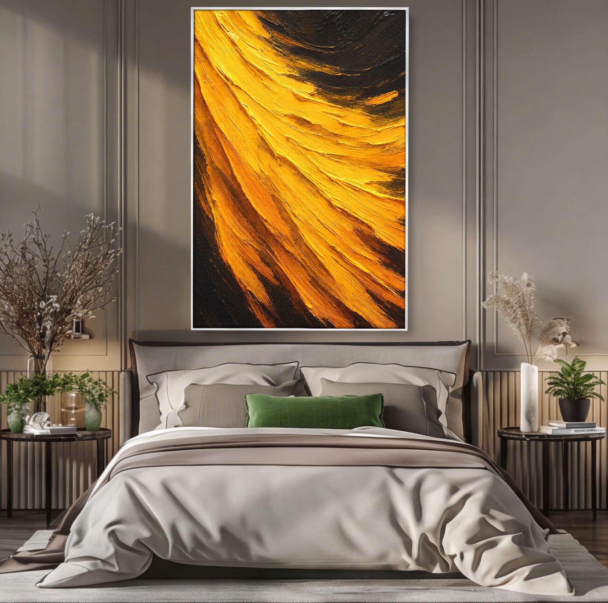 Tablou Canvas Premium LuxCanva® C1362, Vortex Auriu, Abstract, Vortex, Textura, Arta Moderna, Living, Culori Vibrante
