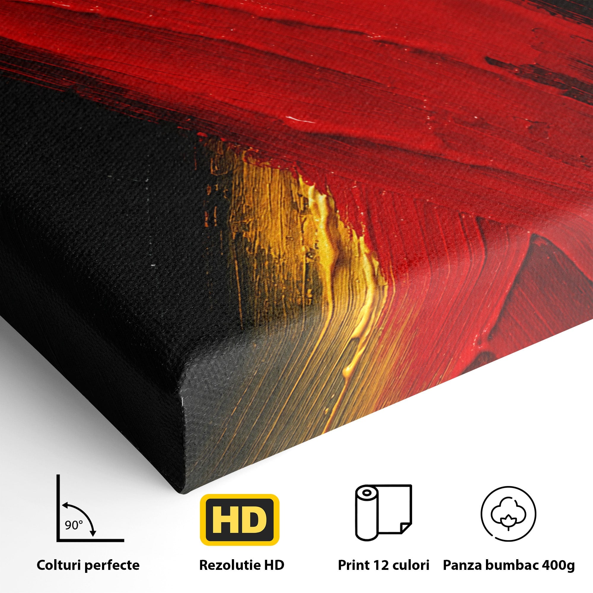 Tablou Canvas Premium LuxCanva® C1363, Explozie Abstracta, Abstract, Arta Moderna, Dramatic, Textura, Living, Birou, Culori Vibrante